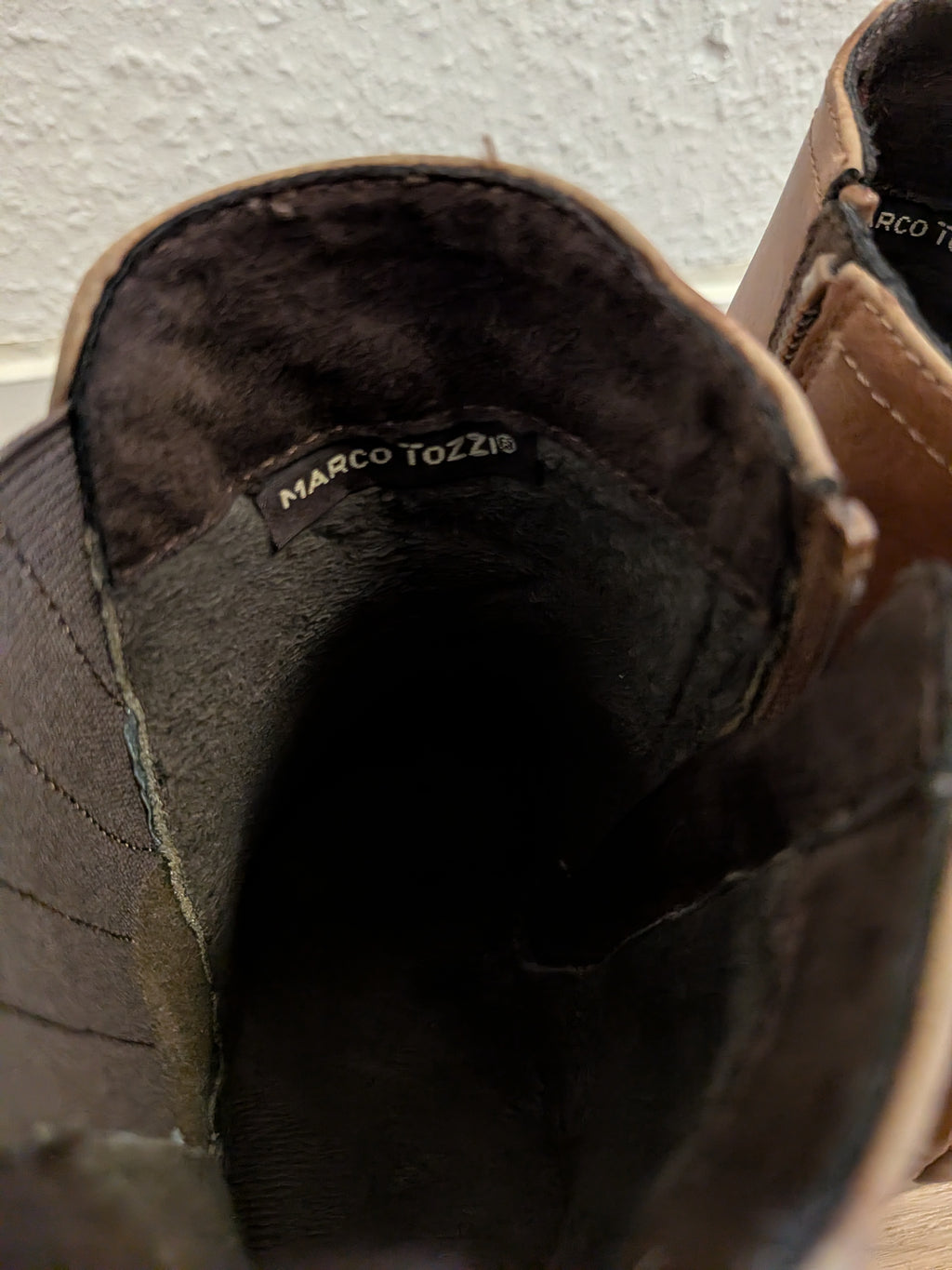 Marco Tozzi Leder Stiefeletten braun, Blockabsatz, wie neu
