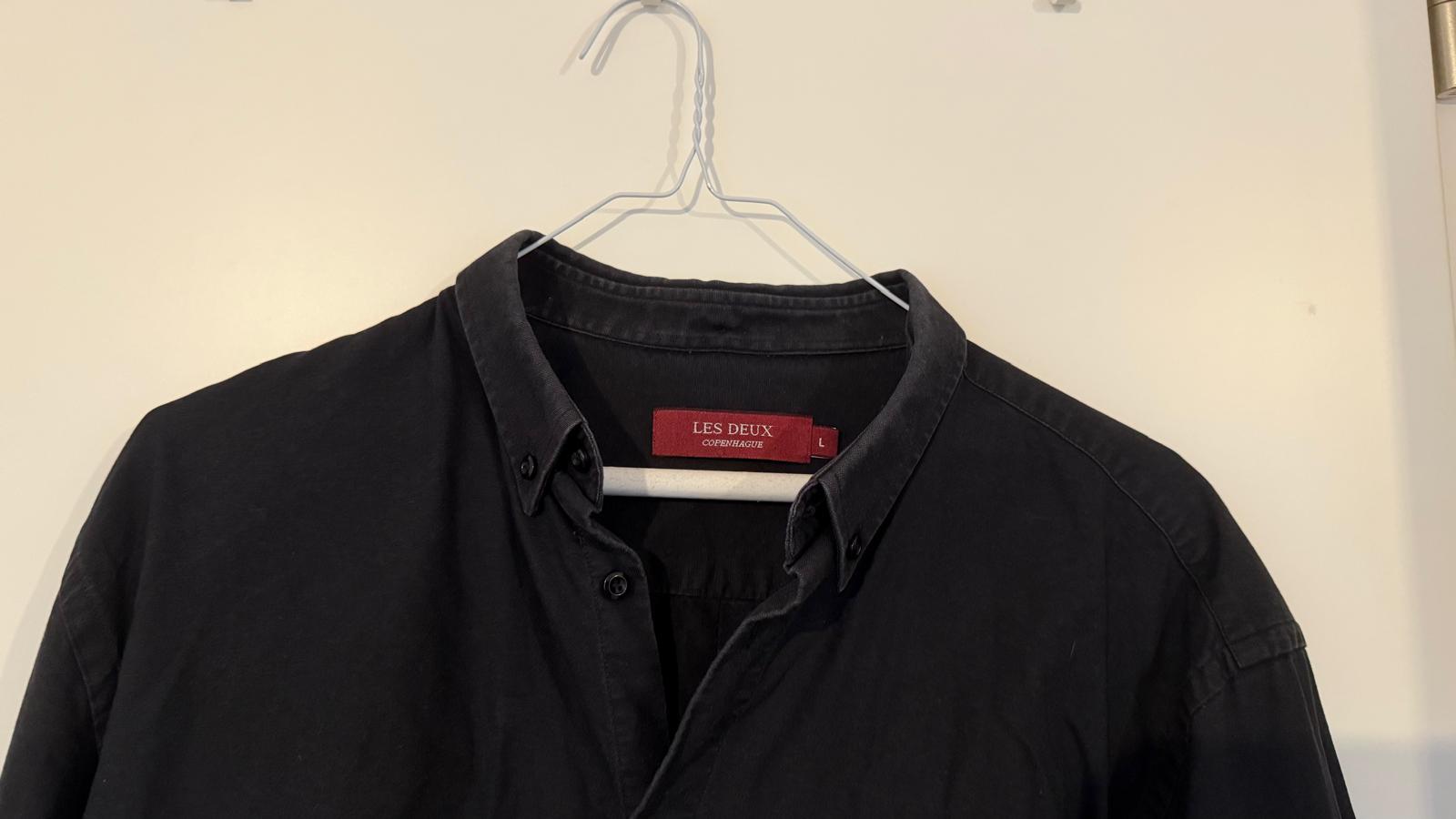 Les Deux Lane Stripe Hemd | Gr. L | 100% Baumwolle | Schwarz/Weiß | Gebraucht