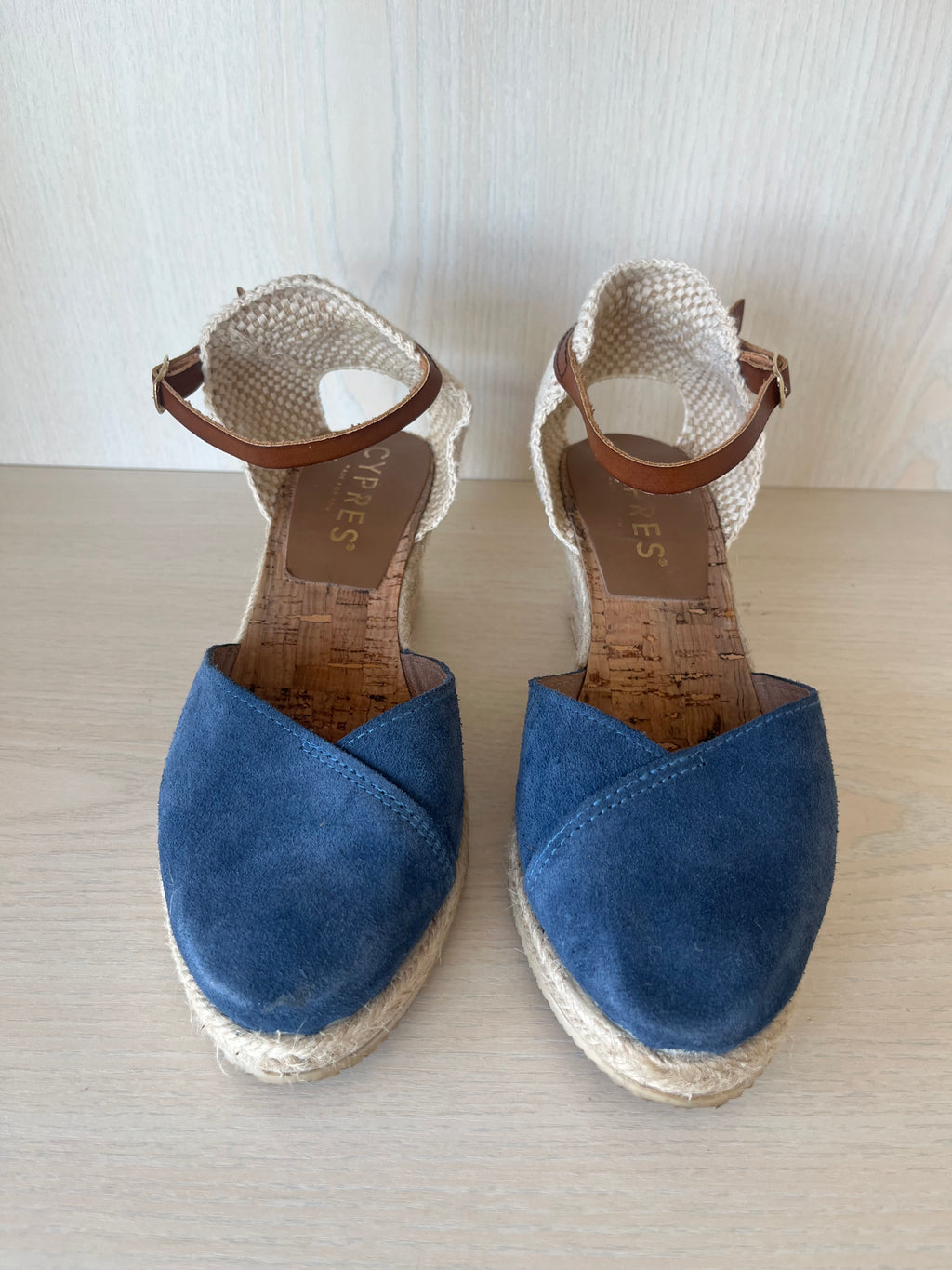 CYPRES Navy Blue Wedge Espadrilles EU 38 Normal Use