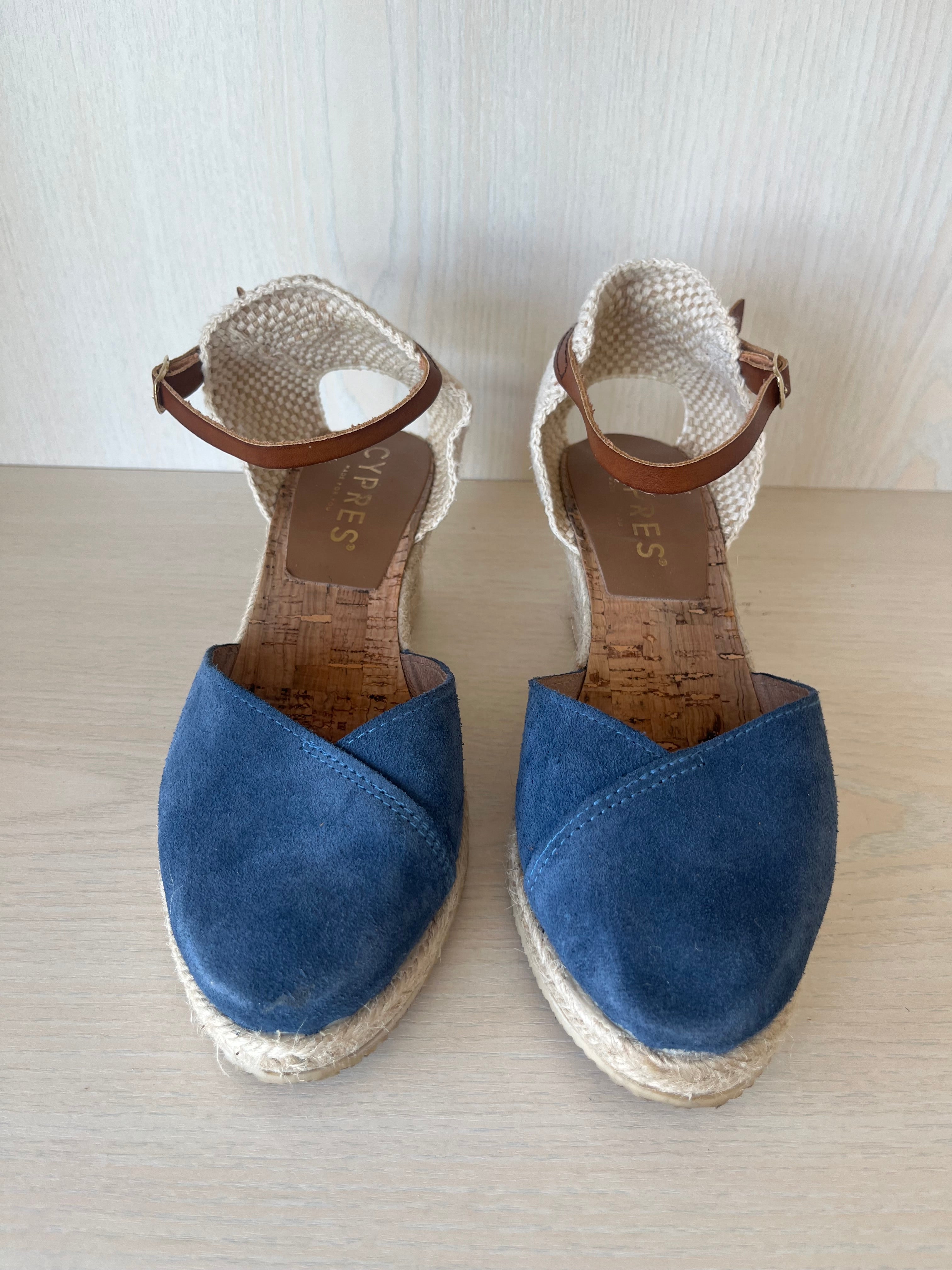 CYPRES Navy Blue Wedge Espadrilles EU 38 Normal Use