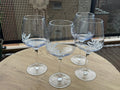 4er Set Vintage Weingläser mit Gravur, Glas, Klar, Sehr Gut