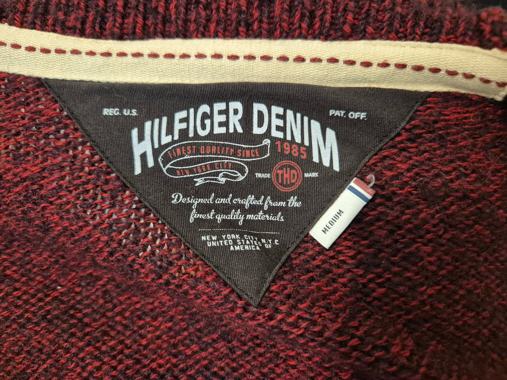 Tommy Hilfiger Denim Cardigan | Gr. M | Wollmix, Dunkelrot | Gut