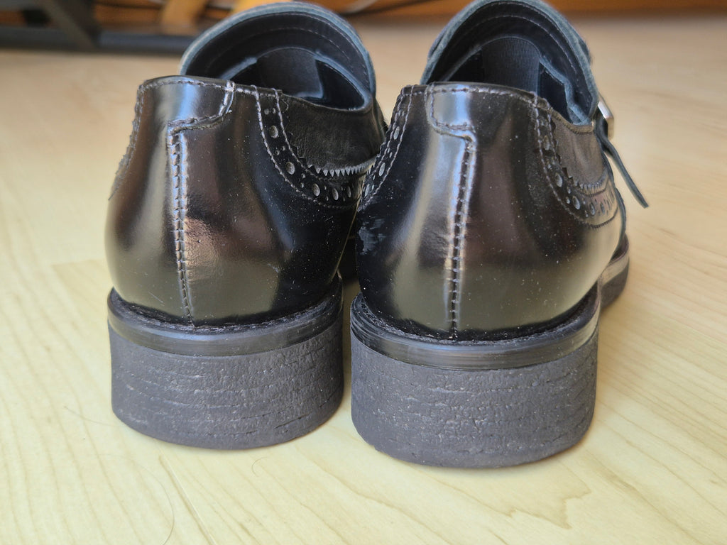 Peperosa Women’s Monk Shoes – Black Leather, EU 39, Very Good Condition