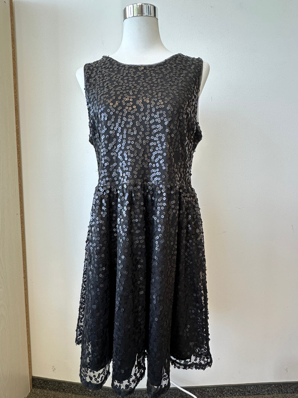 Gina Tricot Paillettenkleid – Schwarz, XL, Wie Neu