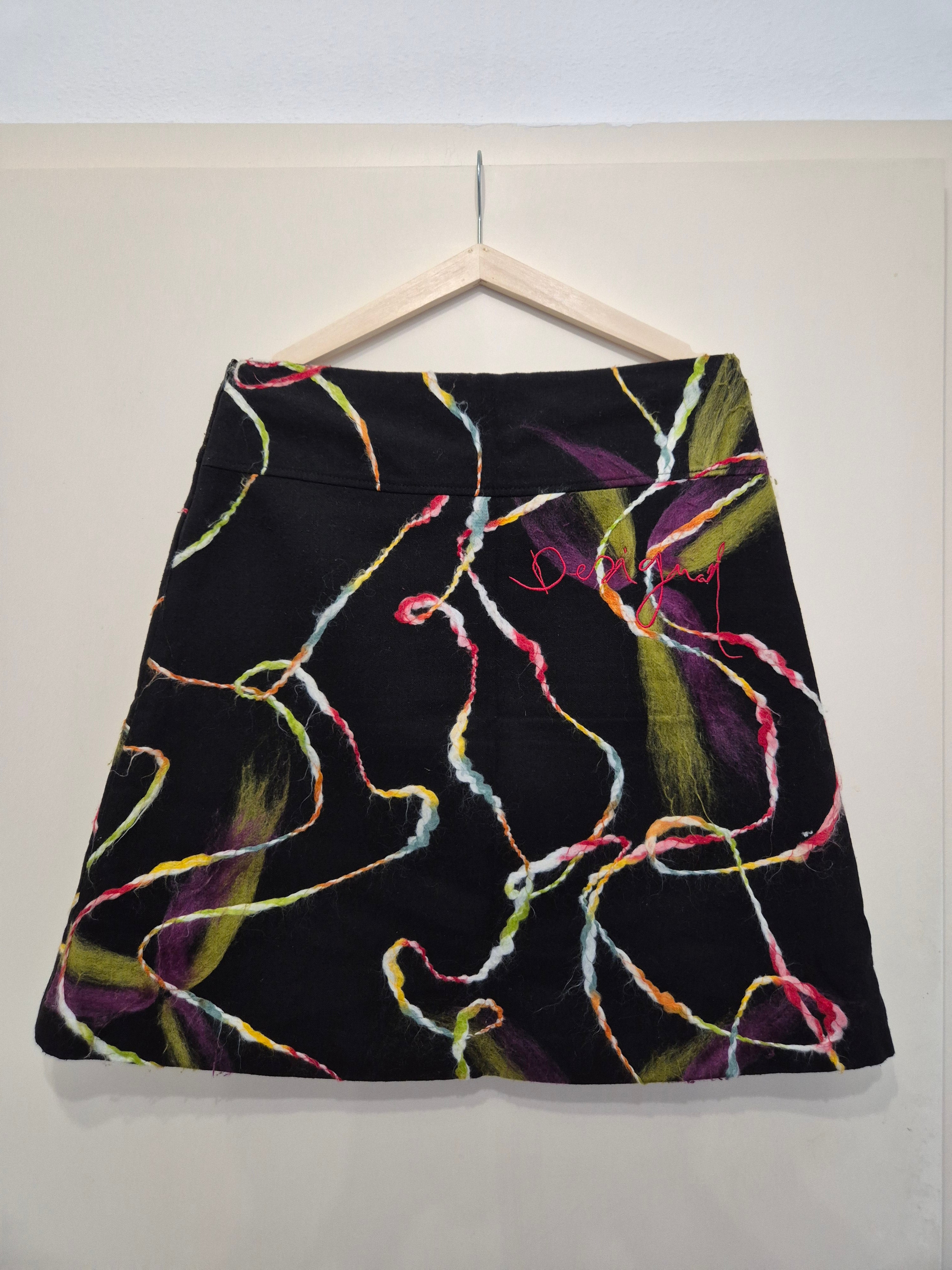 Desigual Minirock – Wollmischung, Multicolor, Größe M, Guter Zustand