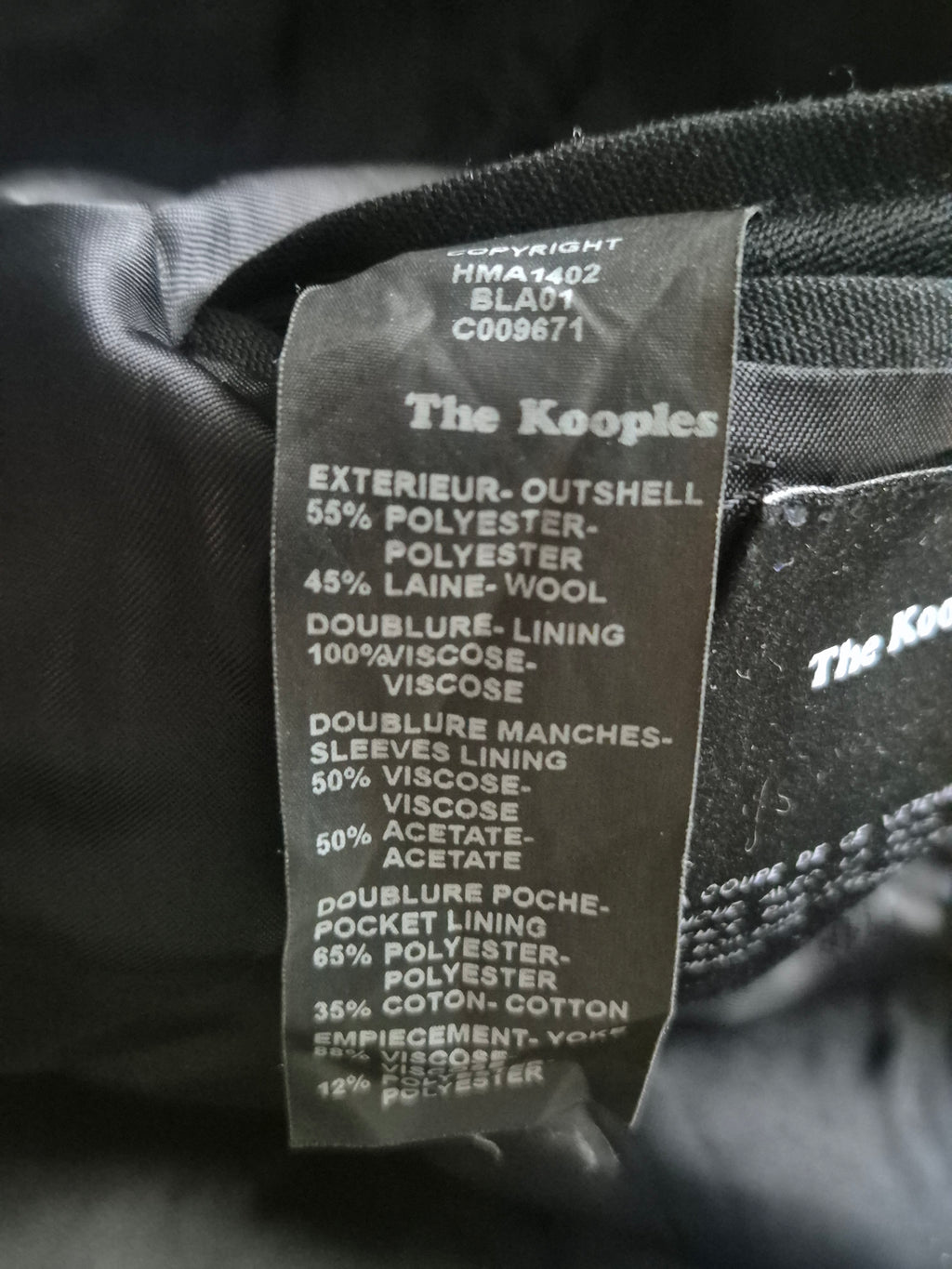 The Kooples Officer Mantel Gr. 52 Schwarz – Stehkragen, gebraucht