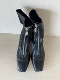 Stradivarius Black Front-Zip Ankle Boots, EU 38, Very Good Condition