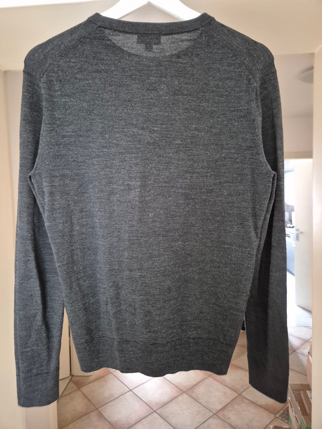 UNIQLO Extra Fine Merino Wool Crew-Neck Sweater, Size S, Navy Blue, Very Good