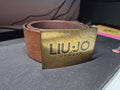 Liu Jo Logo Ledergürtel Braun S | Messingschnalle | Made in Italy | Gebraucht