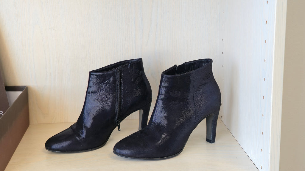 Kennel & Schmenger Keil Stiefeletten | 38,5 | Schwarz Veloursleder | Gut | Box