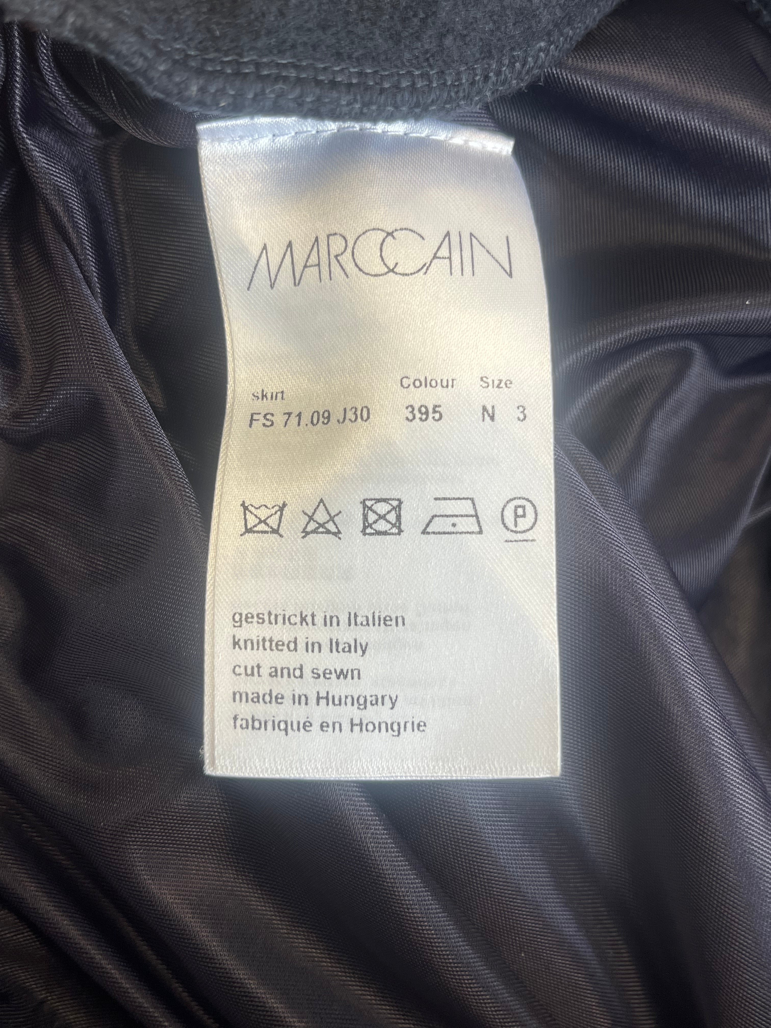 Marc Cain Woll Minirock, Blau/Schwarz, Sehr Gut, Größe N3/EU38