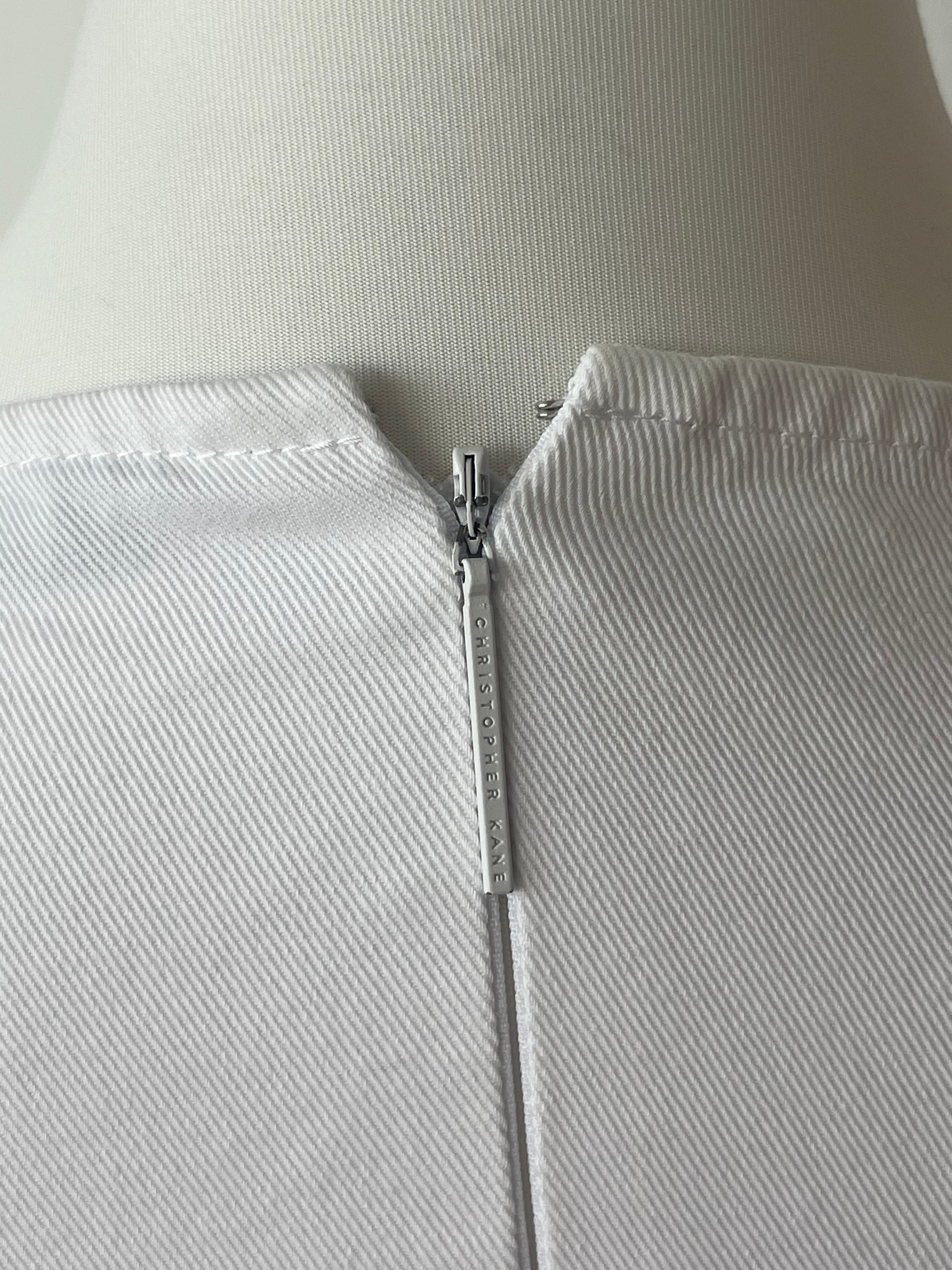 Christopher Kane Weißes Kleid mit Herz-Stickerei | US 10 / EU 42 | Wie Neu