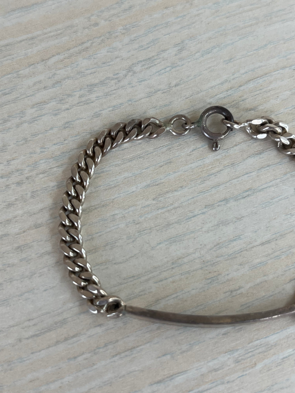 Vintage Italian 925 Sterling Silver ID Bracelet UnoAErre 12g 17cm Silver