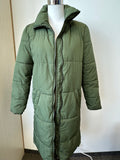 Jacqueline de Yong Long Puffer Coat – Green, Size XS, Good Condition