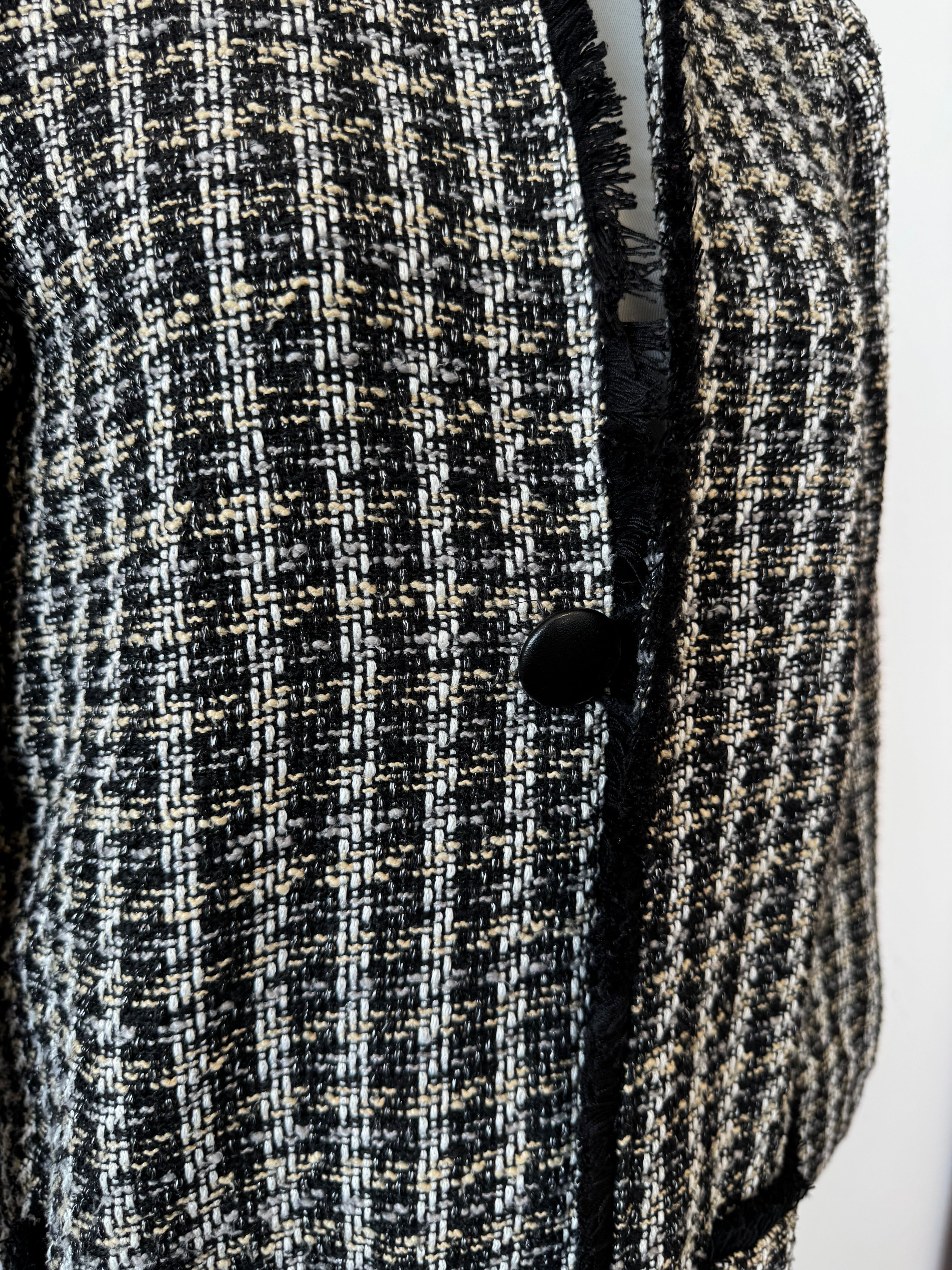 Zara Tweed Mantel, EU 40, Schwarz-Weiß, sehr guter Zustand