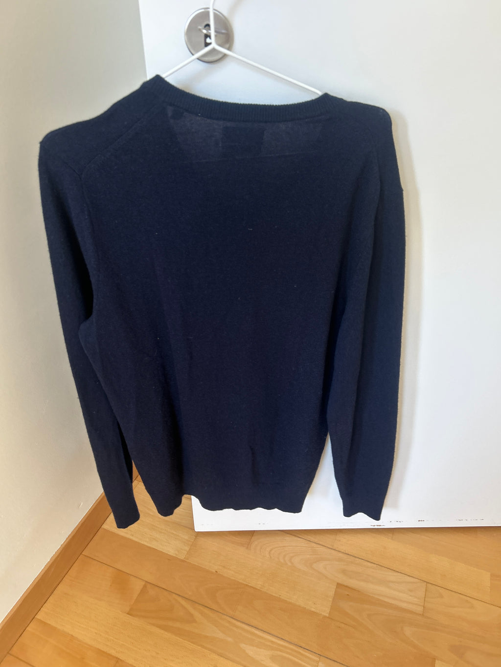 GANT Herrenpullover S – Extra Fine Lambswool, Navy, V-Ausschnitt, Gut