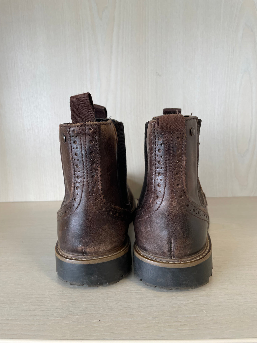 Florsheim Streets Chelsea Gore Brogue Boots Leder Braun EU 43 Normalgebrauch