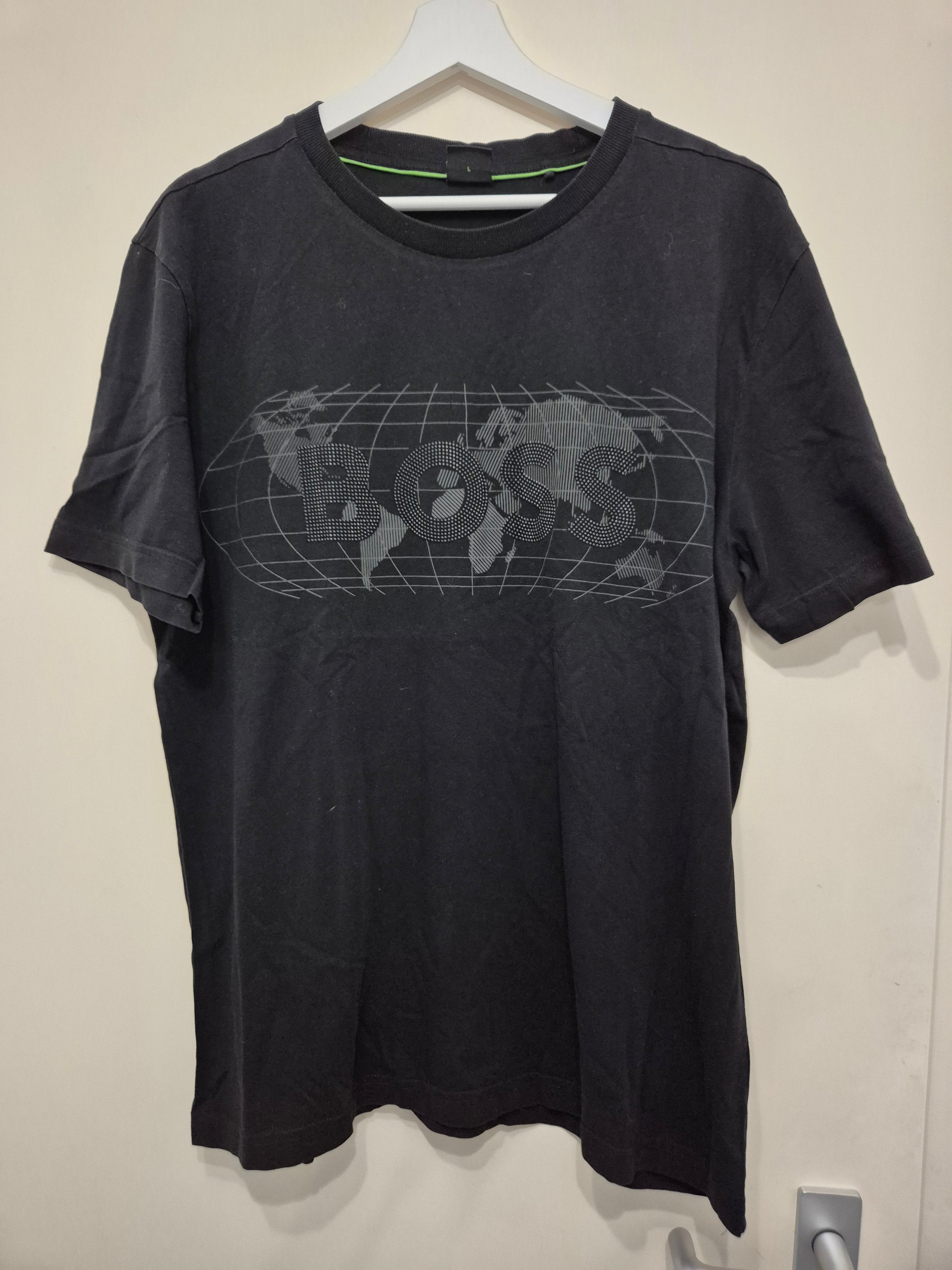 BOSS Men’s Rhinestone Logo T-Shirt, Black, Size L, Good Condition