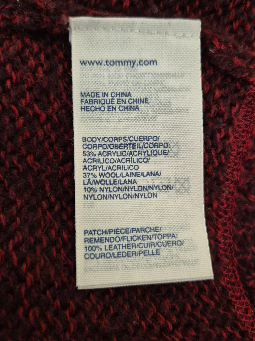 Tommy Hilfiger Denim Cardigan | Gr. M | Wollmix, Dunkelrot | Gut