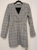 Zara Gray Plaid Blazer Dress, Size XS, Like New