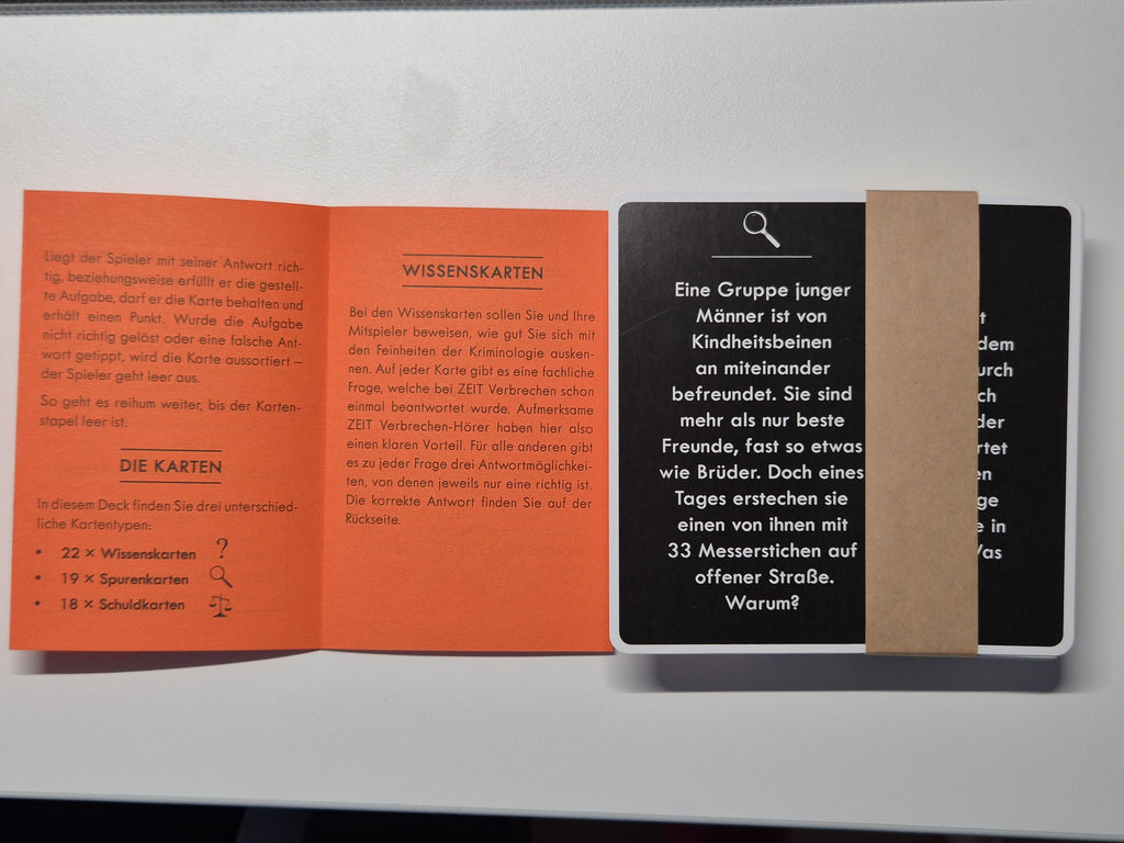 ZEIT Verbrechen Card Game – Die Zeit – Orange – Standard Size – New & Sealed