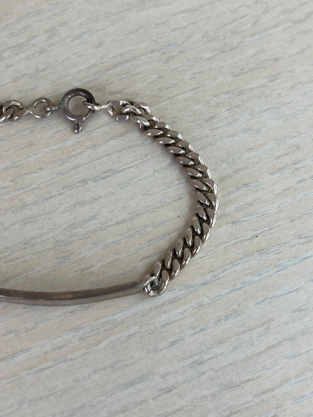 Vintage Italian 925 Sterling Silver ID Bracelet UnoAErre 12g 17cm Silver