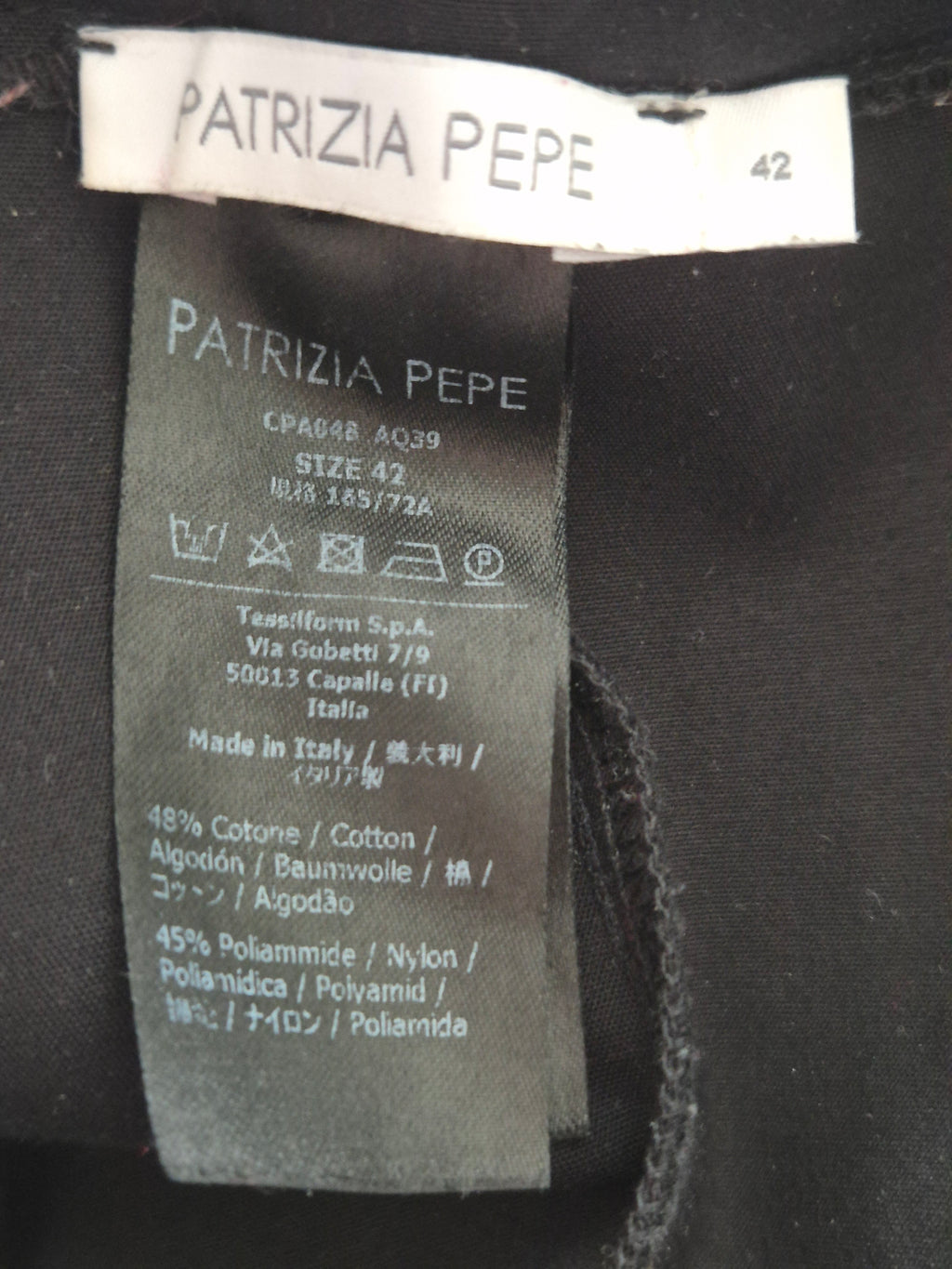Patrizia Pepe Women’s Trousers CP4048, Size 42, Black, Good Condition