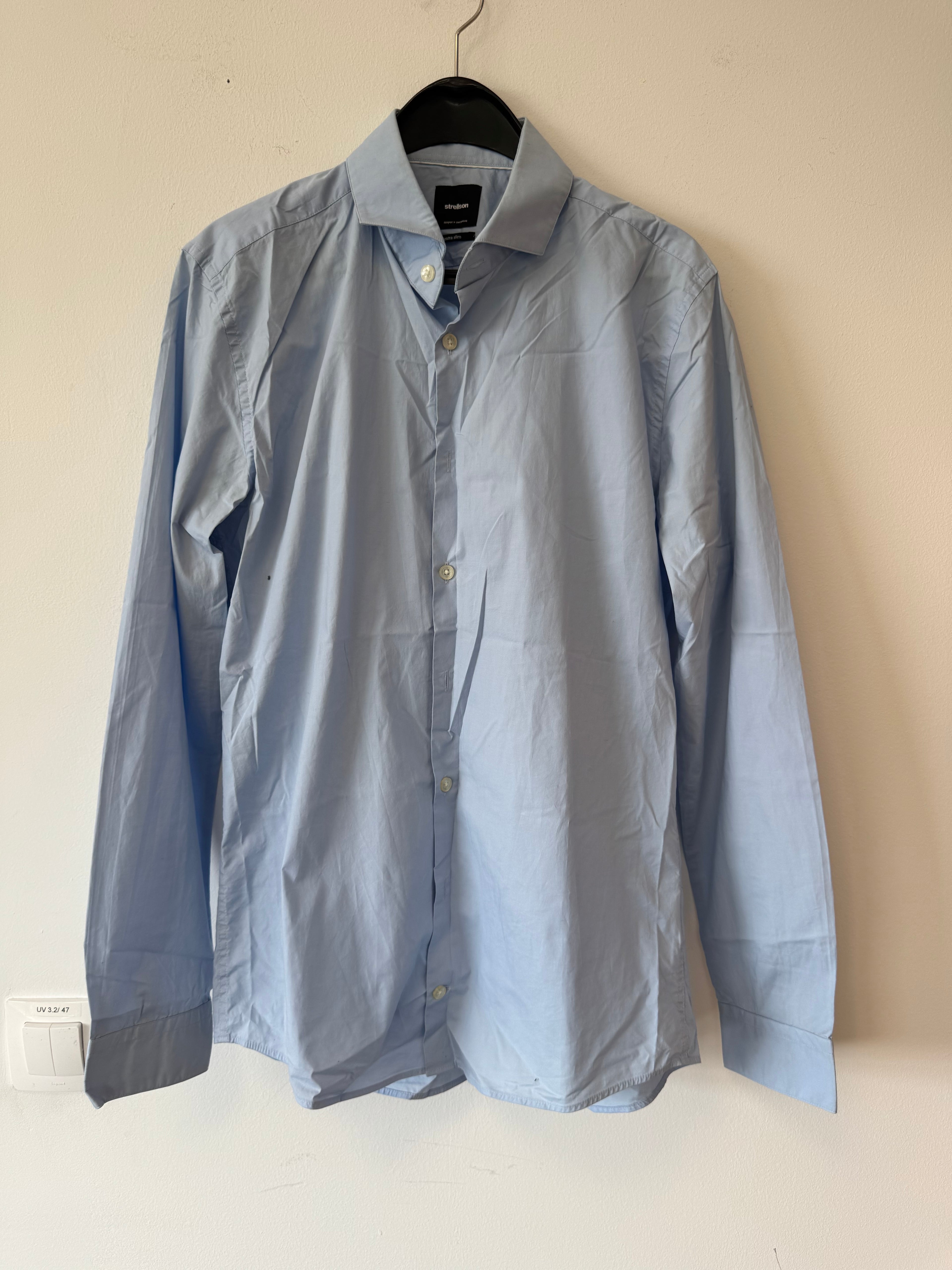 Strellson Extra Slim Fit Hemd, Hellblau, Größe 40/15¾, Guter Zustand