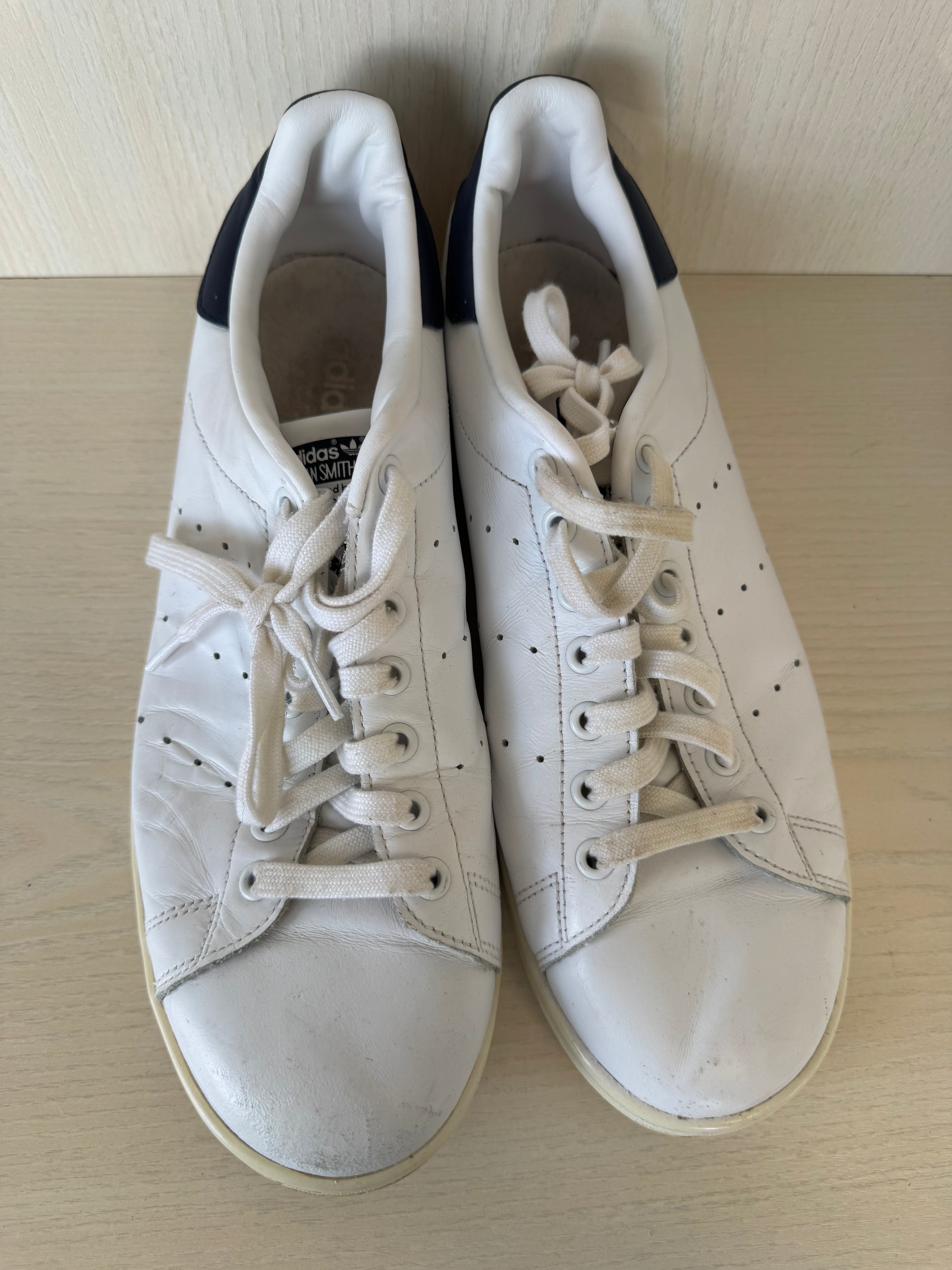Adidas Stan Smith Weiß/Blau – US 11 EU 45 – Leder Sneaker – Gebraucht