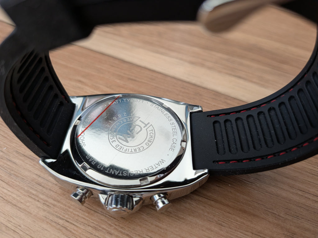 2Temporise Chronograph 47mm Edelstahl Quarz Uhr mit Box, sehr guter Zustand