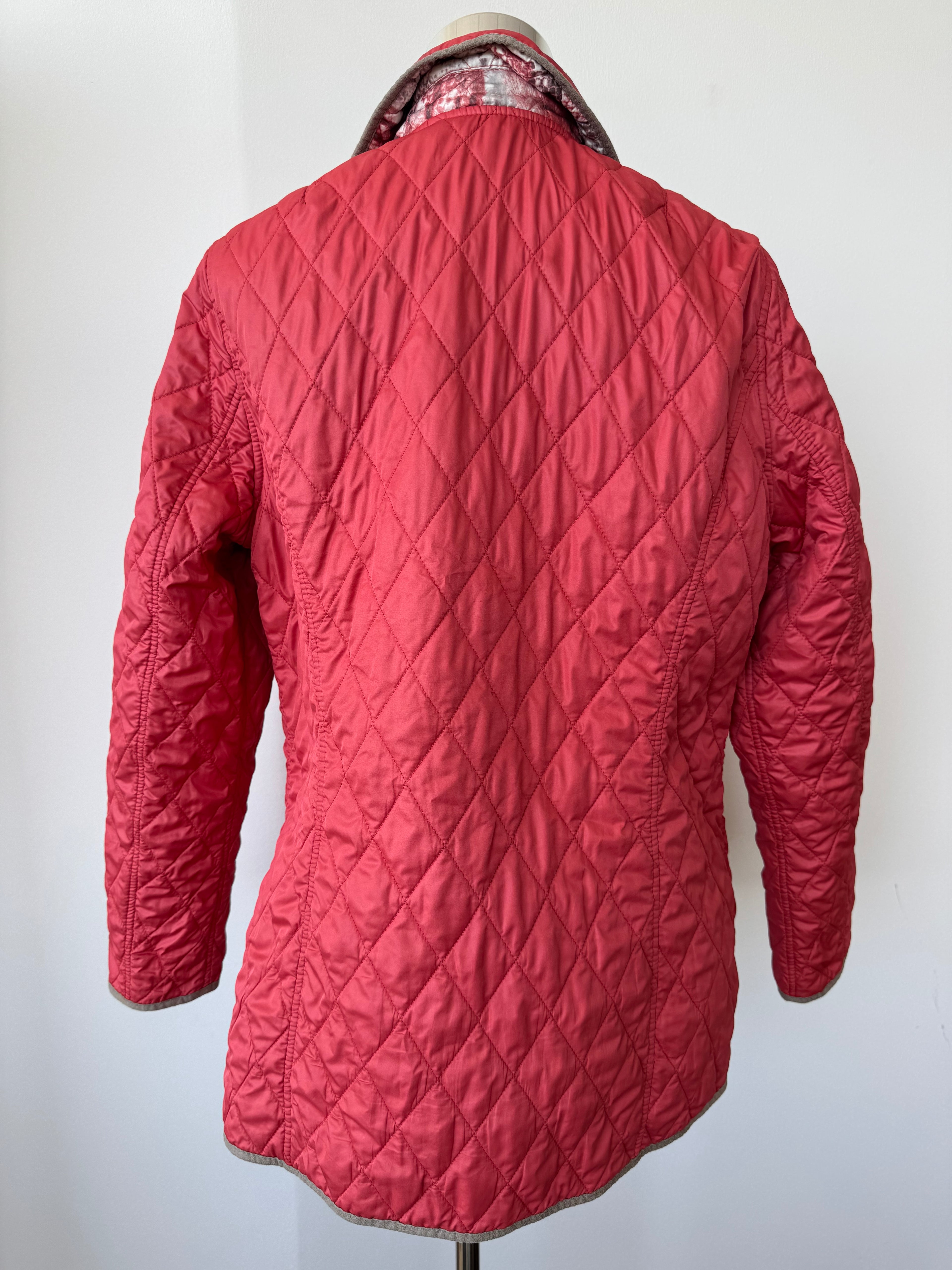 Barbara Lebek Reversible Quilted Jacket L Red/Snake Print Used
