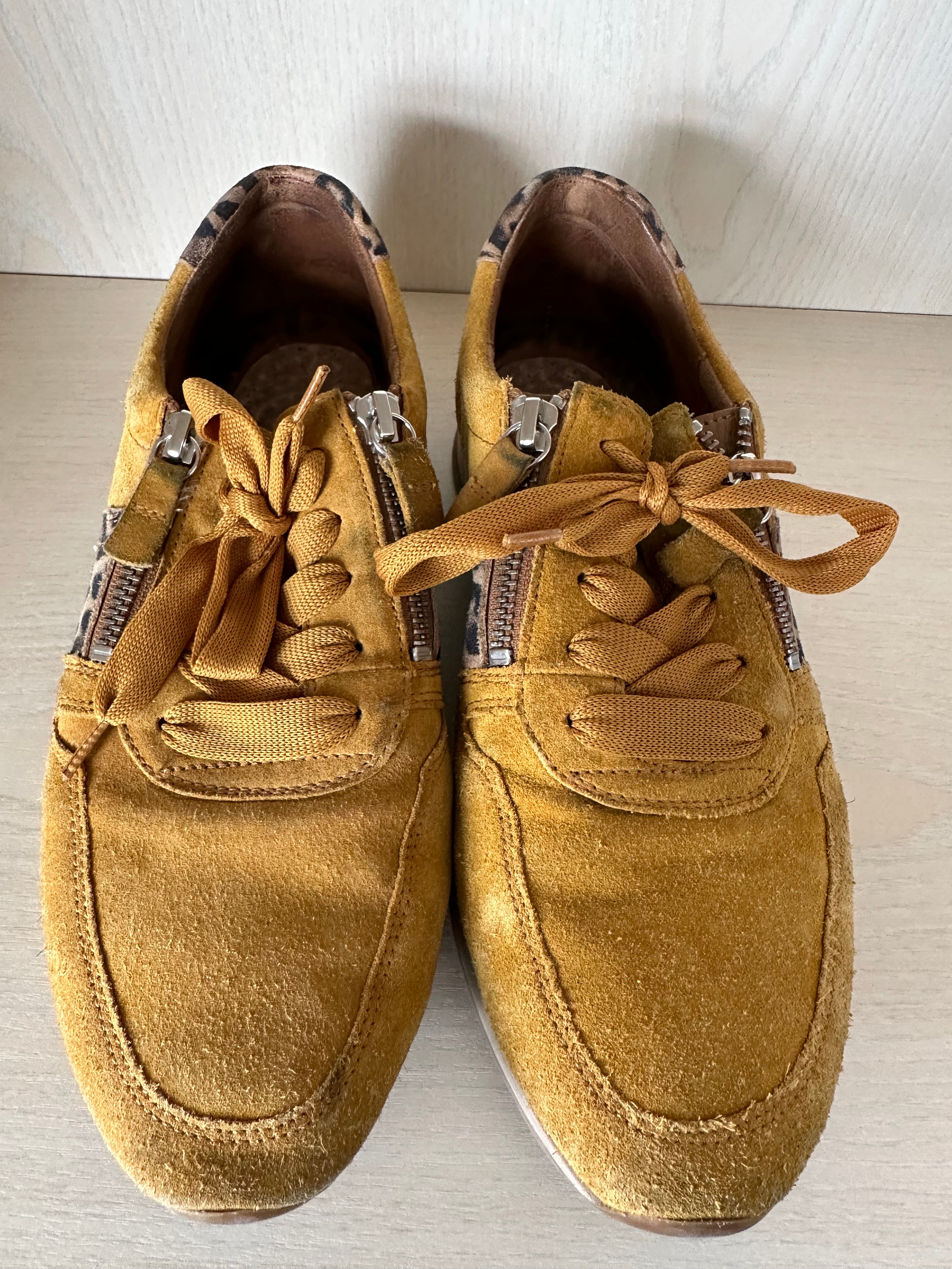 Gabor Lulea Sneaker – Yellow, Leopard Detail, EU 38, Normal Use