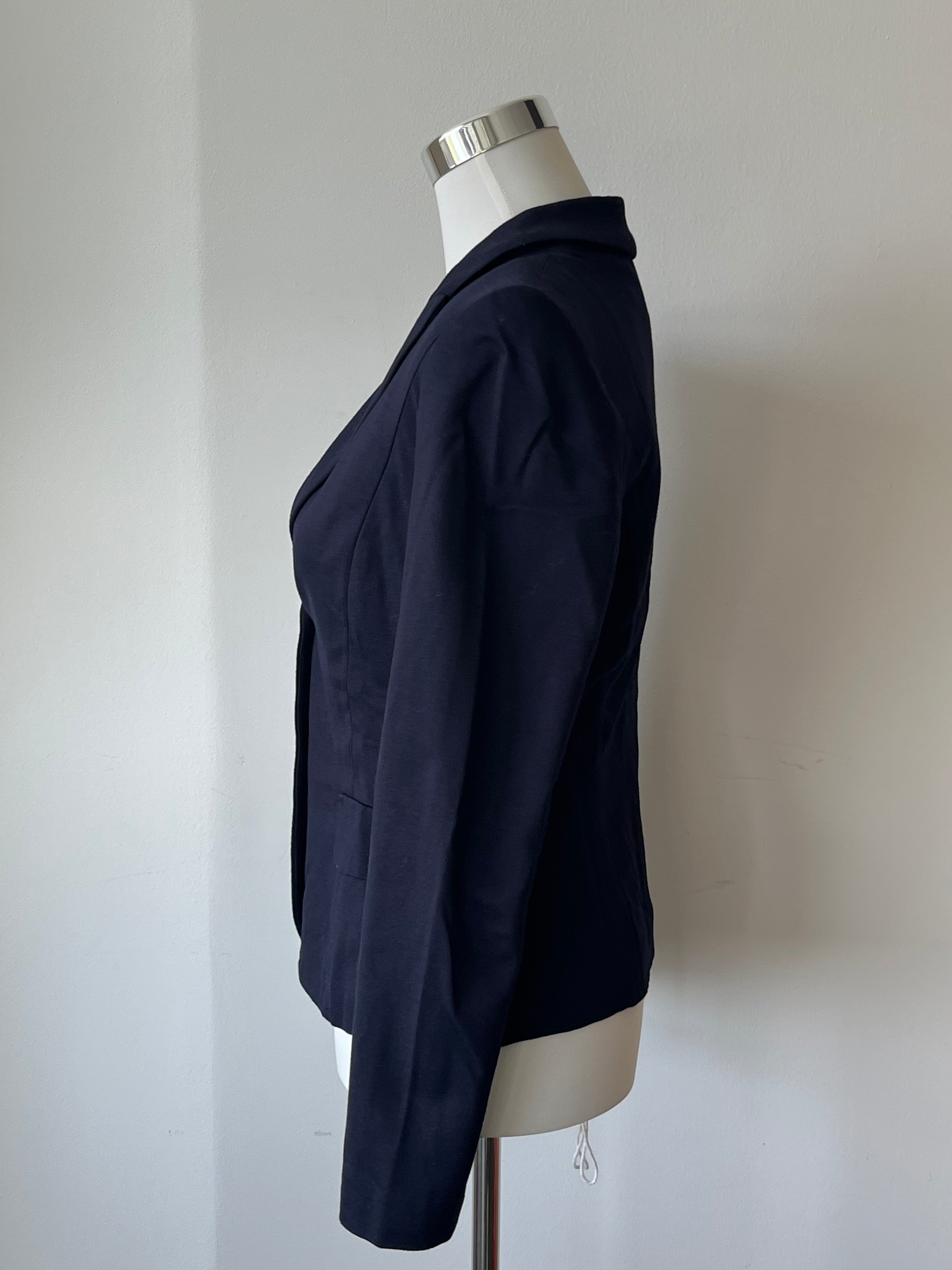 Marc Cain J24 Blazer Navy Blue Cotton Blend N3 Very Good