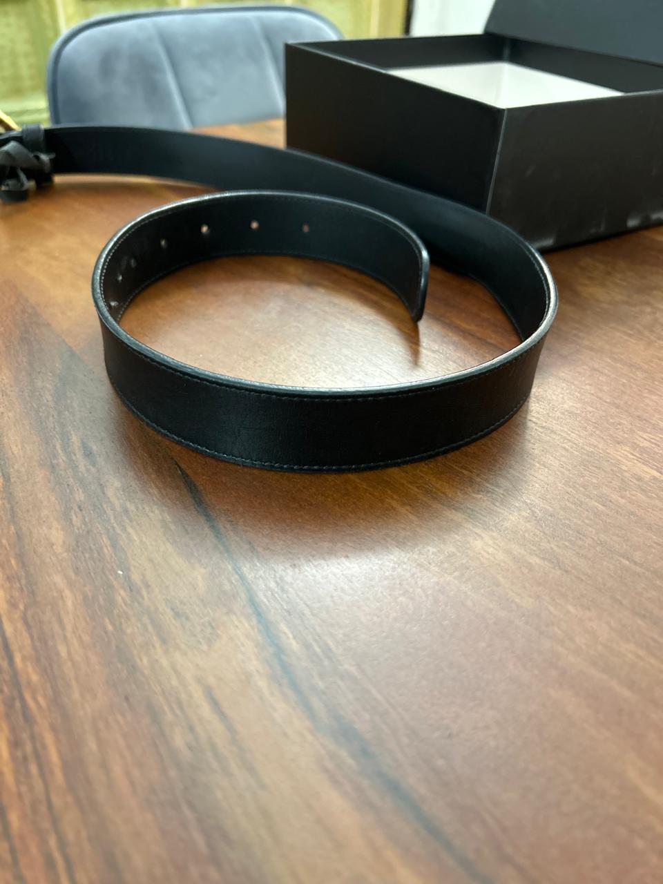 Gucci GG Marmont Belt Black/Gold, Size 75, Very Good Condition