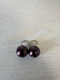 Vintage Lila Kugel-Ohrringe, ca. 2cm, Statement, guter Zustand