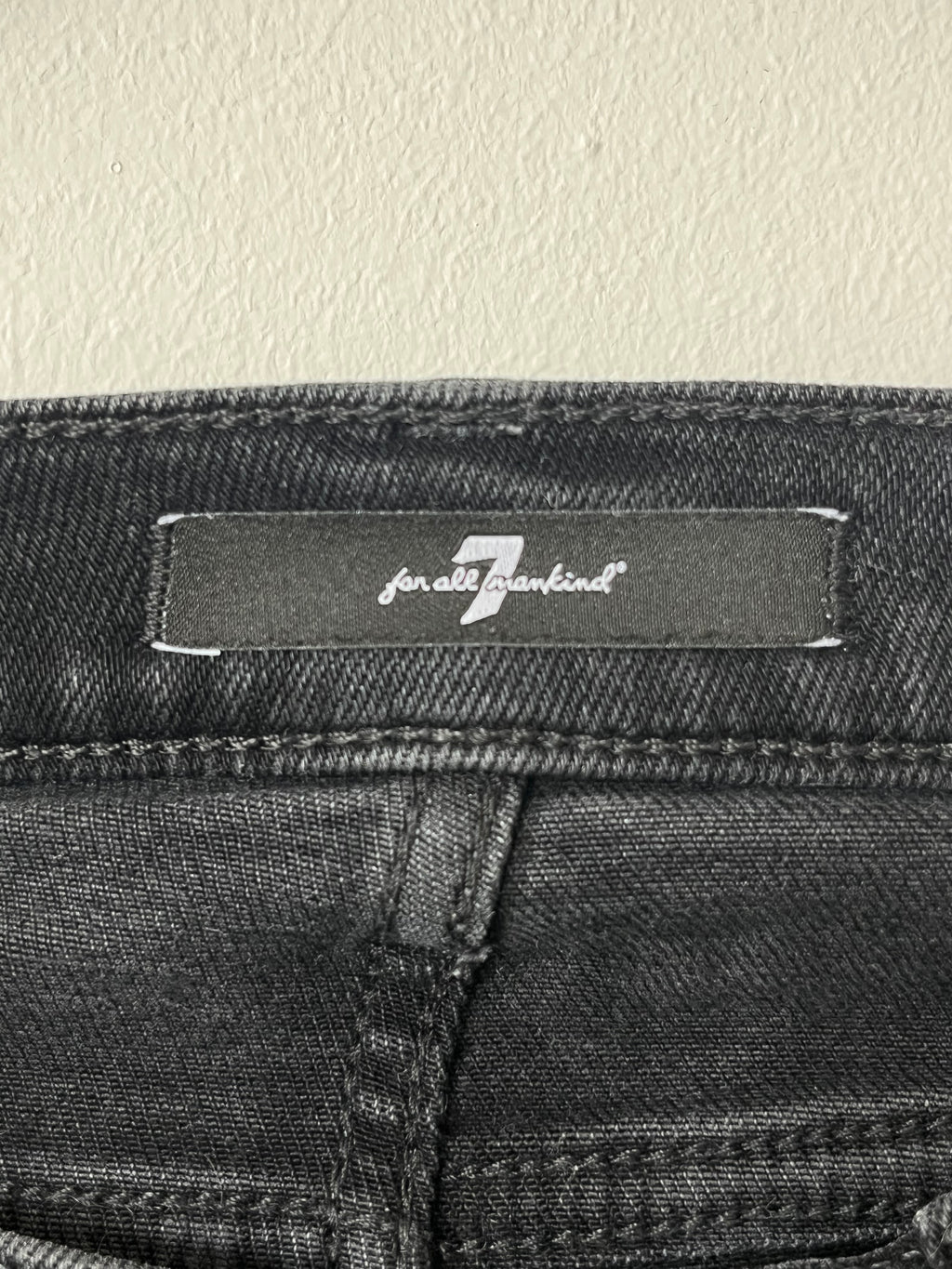 7 For All Mankind Damen Skinny Jeans Charcoal Black W24 Sehr Gut