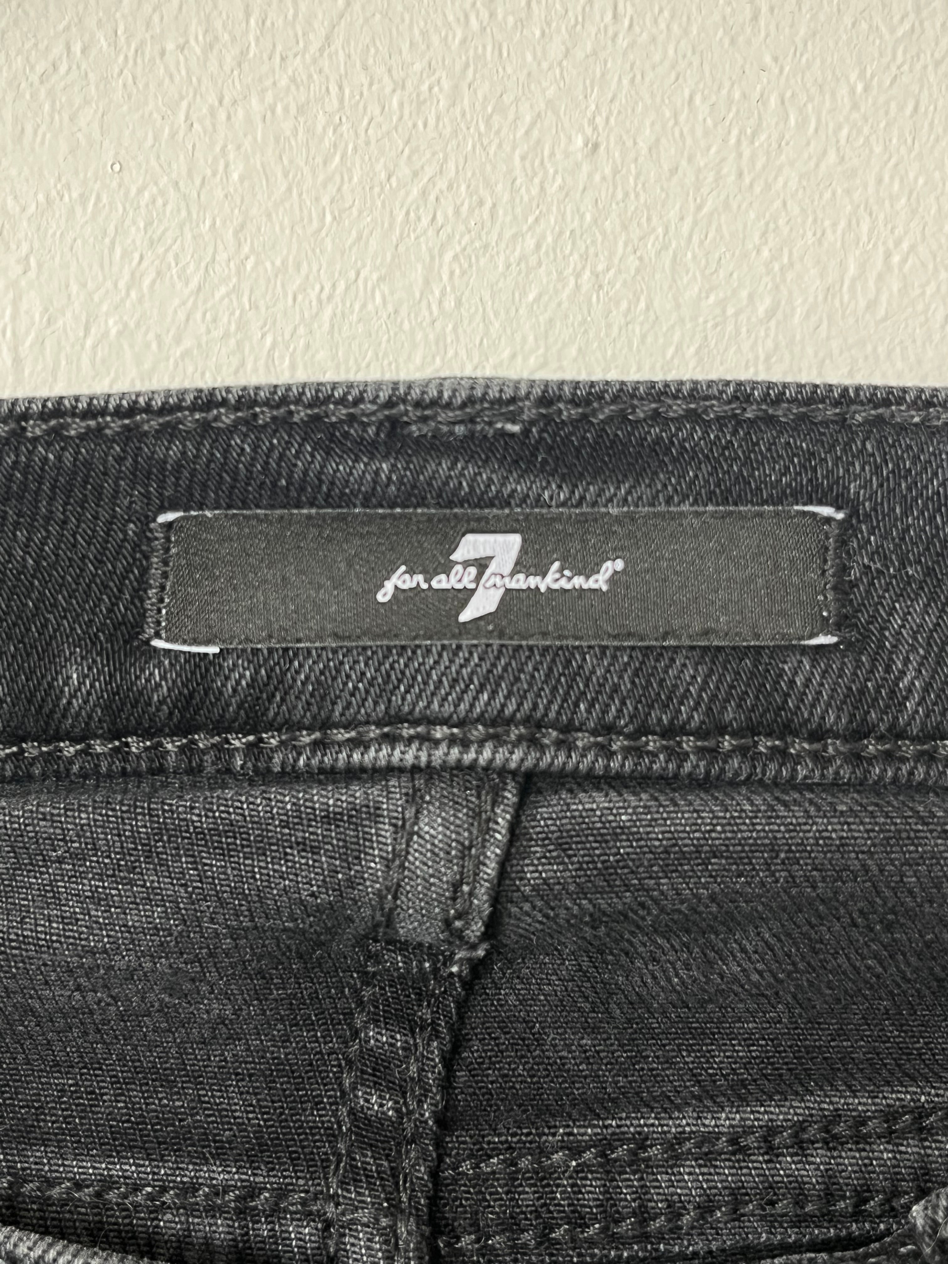 7 For All Mankind Damen Skinny Jeans Charcoal Black W24 Sehr Gut