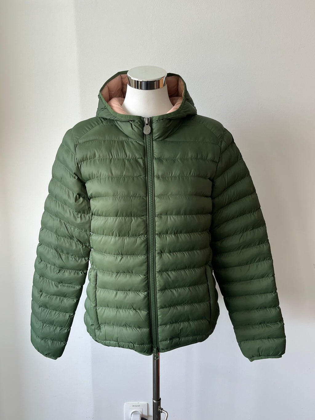 Invicta Lightweight Hooded Puffer Jacket Green M Very Good Condition