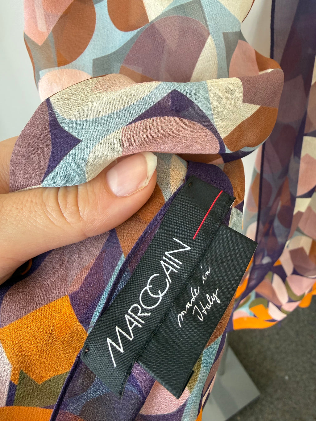 Marc Cain Seidenkleid, bunter Print, Gr. 42, wie neu