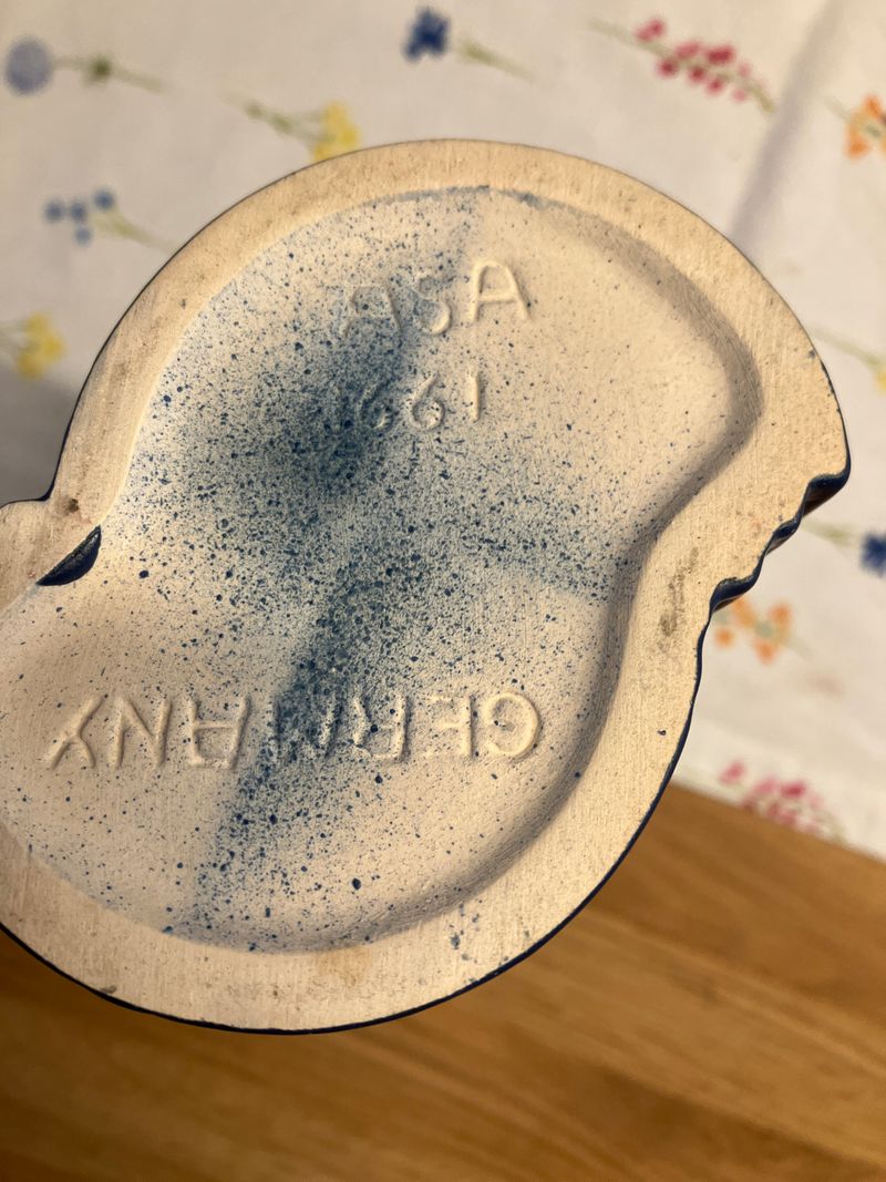ASA Selection 1661 Steingut Vase, Westdeutschland, Mattblau, Sehr guter Zustand