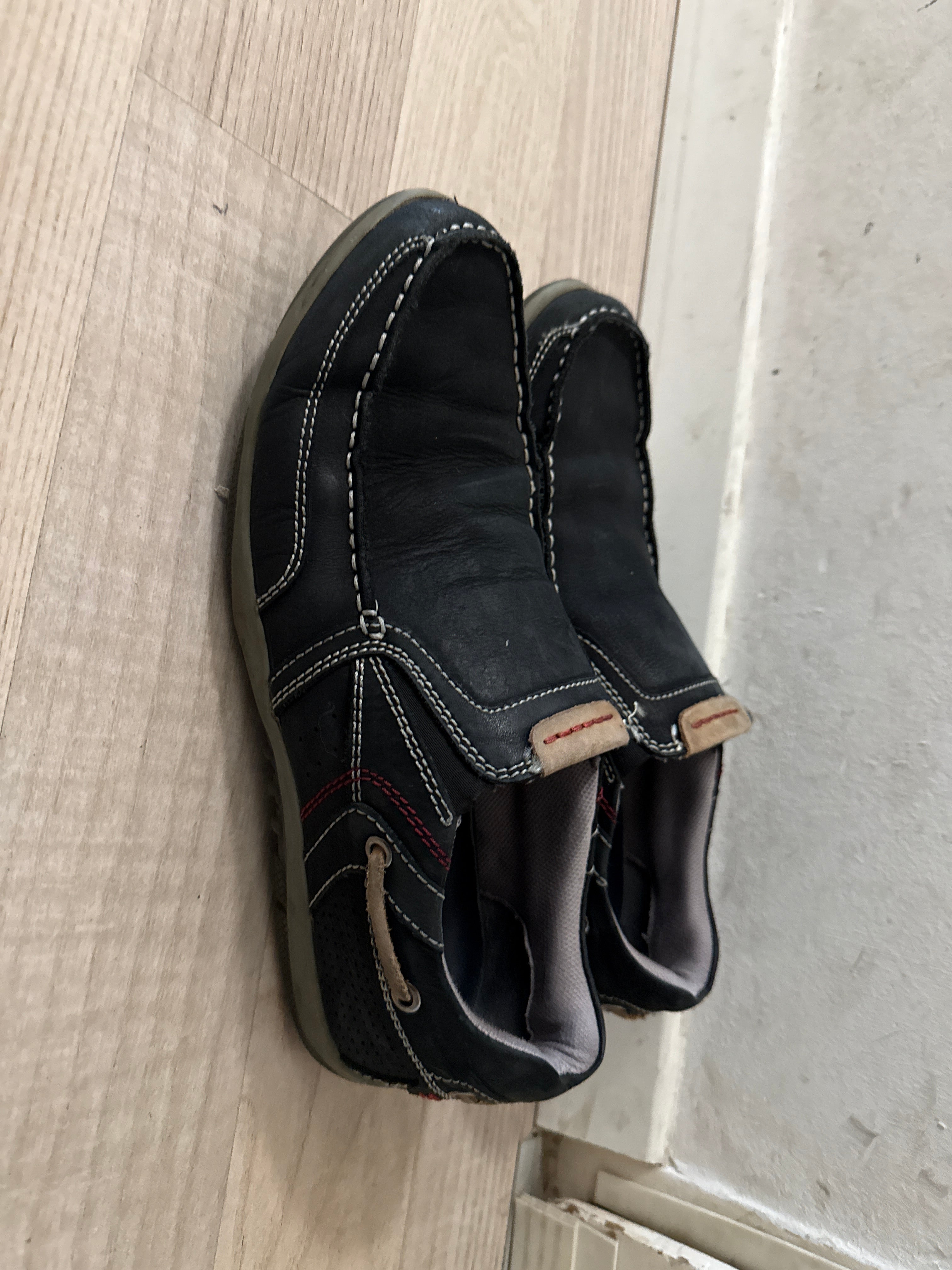 C. Comberti Men’s Navy Leather Slip-On Loafers EU 44 Good Condition