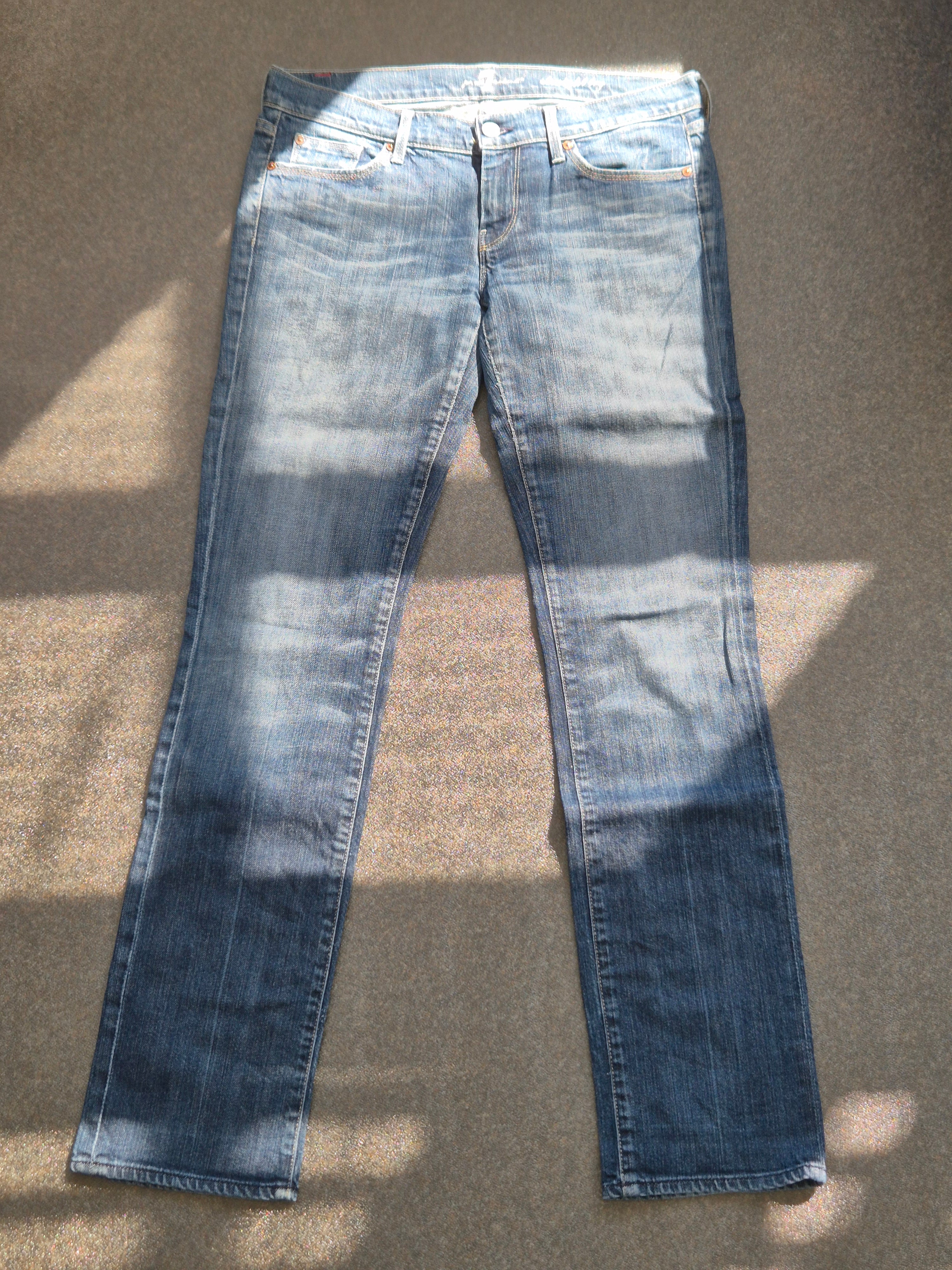 7 For All Mankind Straight Leg Jeans W30, Denimblau, Guter Zustand