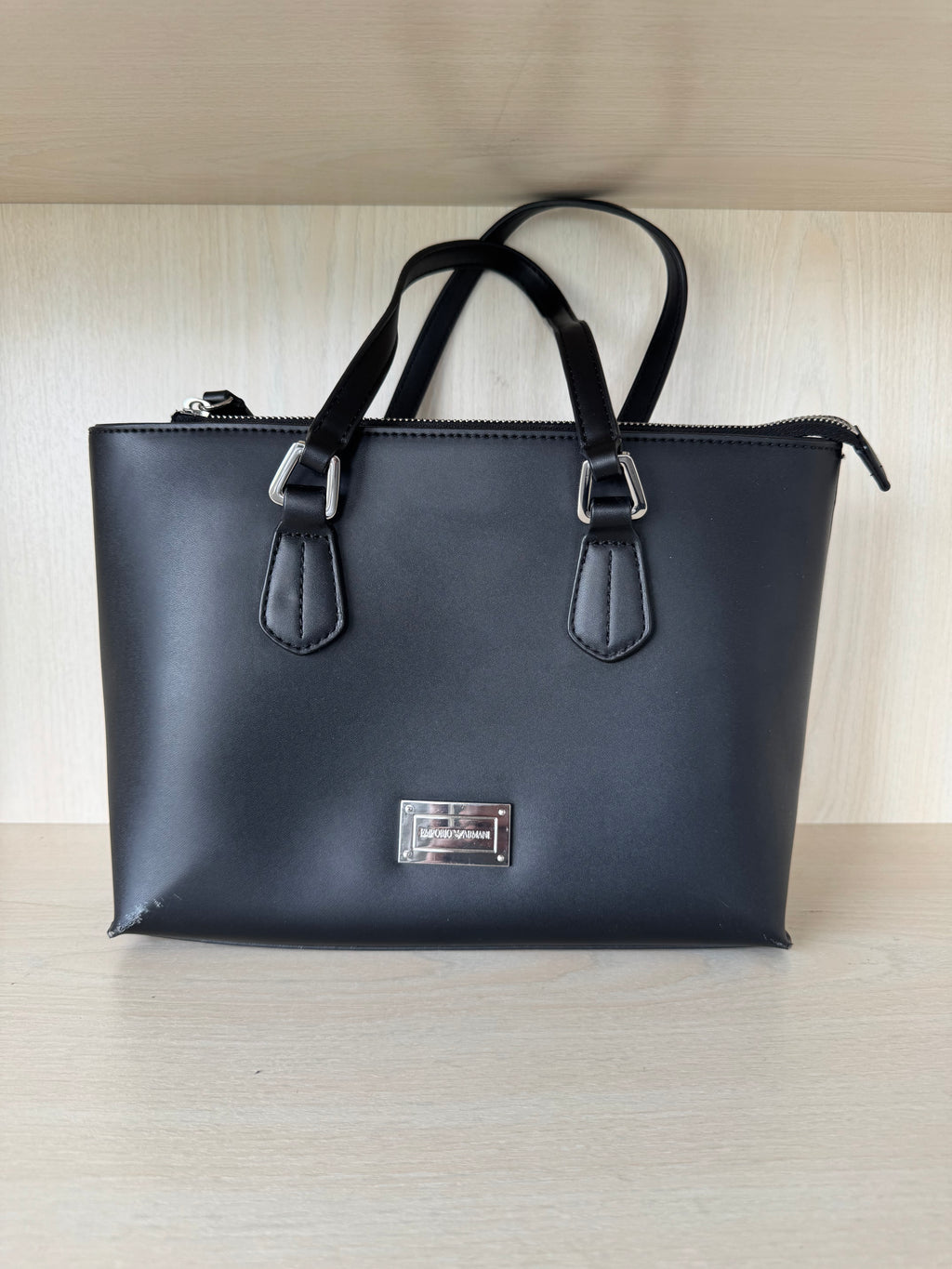 Emporio Armani Shopping Bag Y3D084, Schwarz, Leder, Medium, Wie Neu