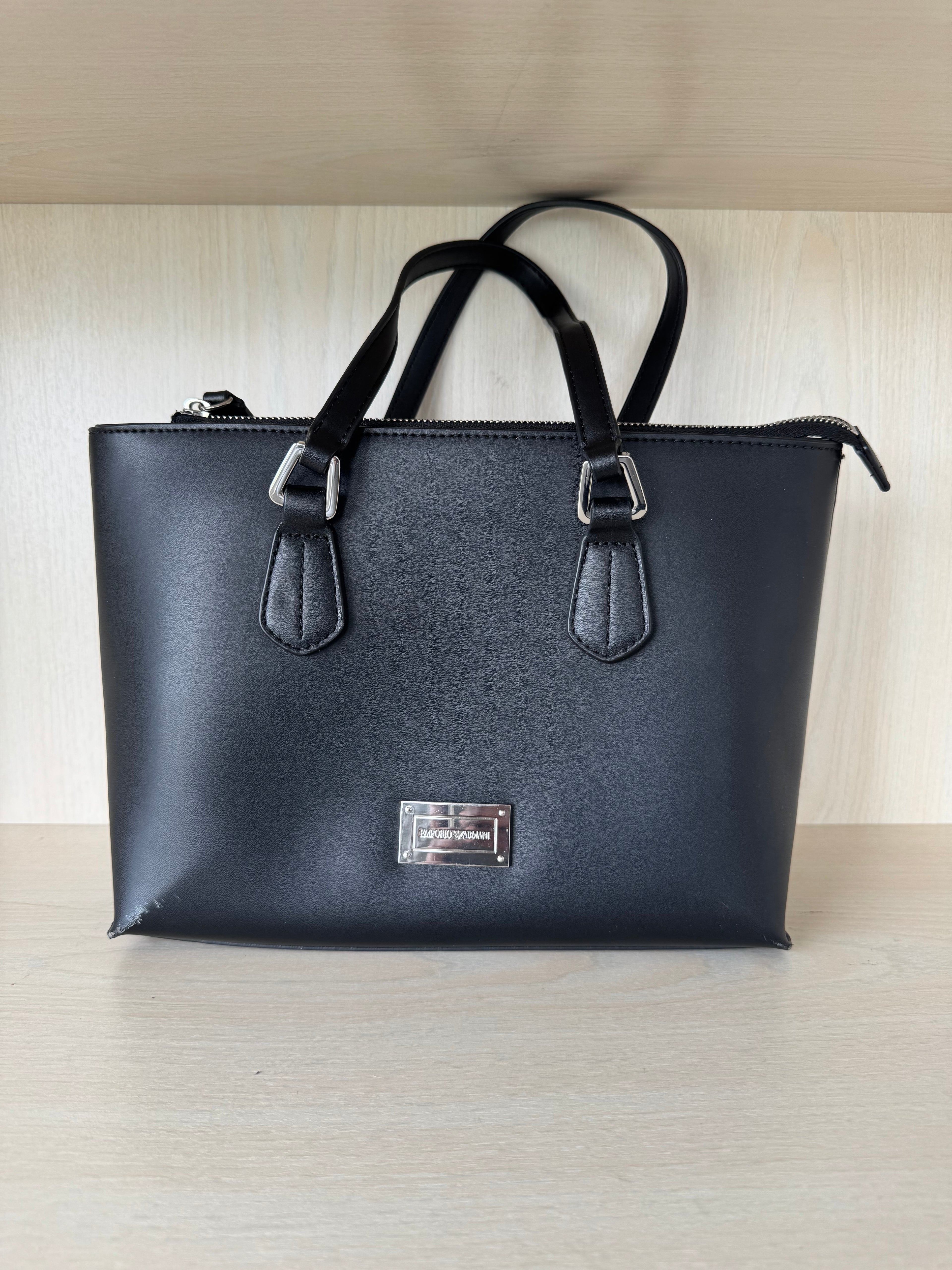 Emporio Armani Shopping Bag Y3D084, Schwarz, Leder, Medium, Wie Neu