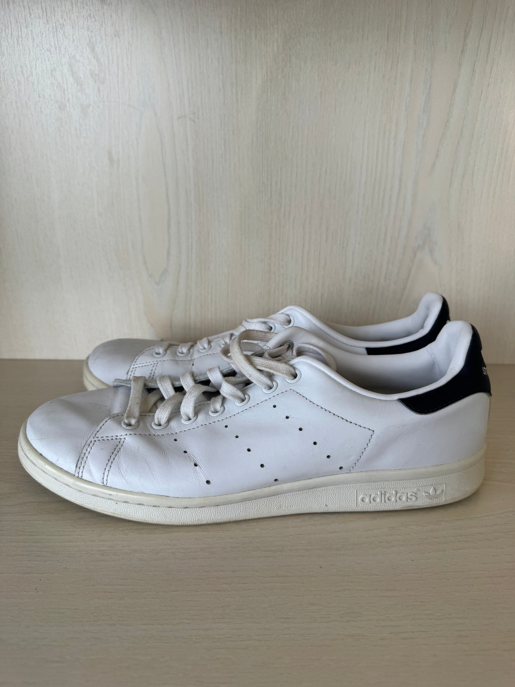 Adidas Stan Smith Weiß/Blau – US 11 EU 45 – Leder Sneaker – Gebraucht