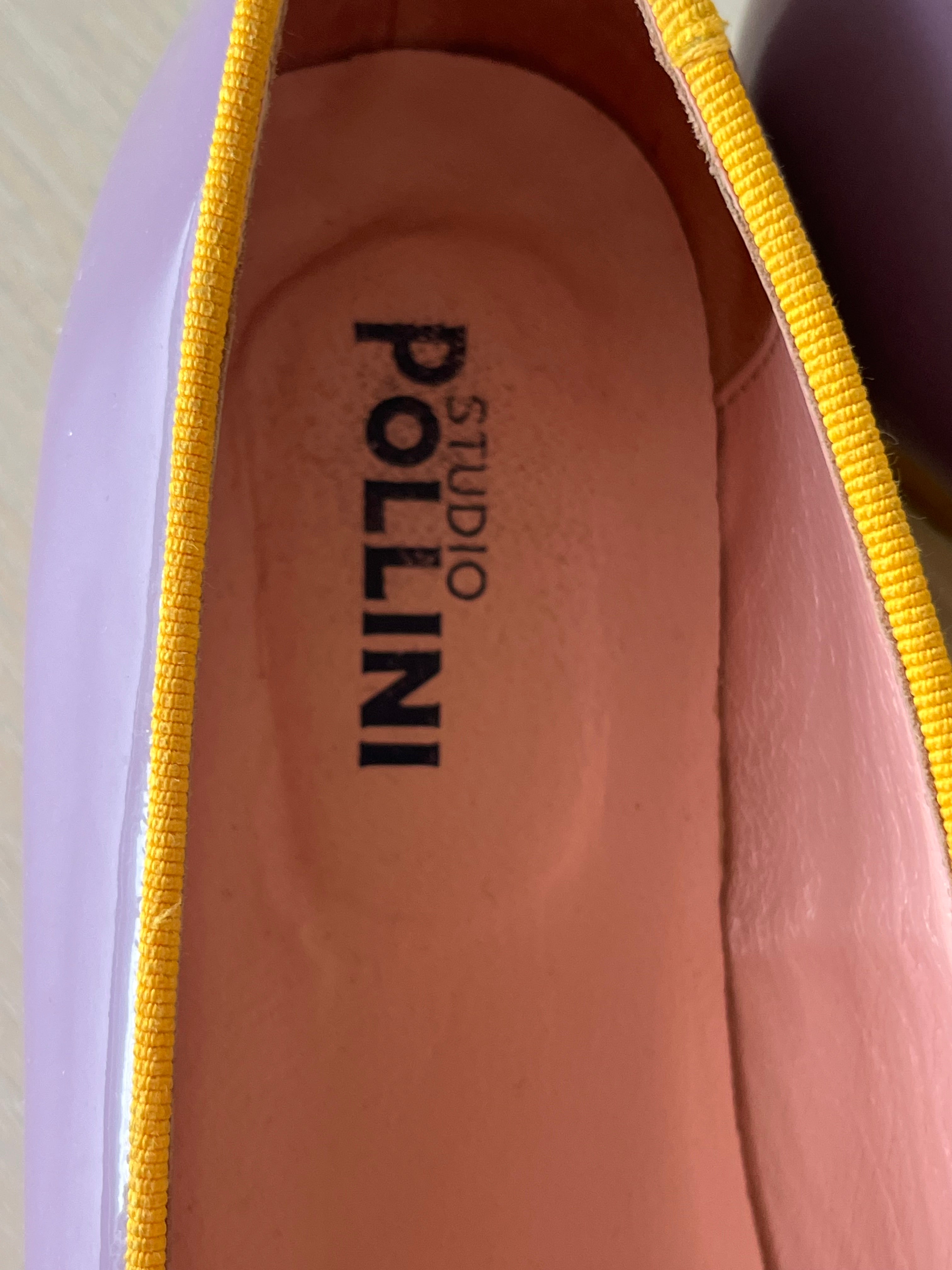 Studio Pollini Lackleder Loafer – Flieder & Gelb – EU 37 – Sehr guter Zustand