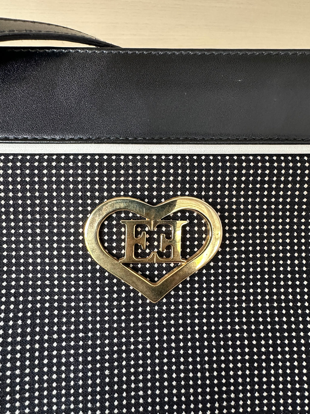 Vintage Escada Patent Heart Shoulder Bag, Medium, Black Leather, Very Good