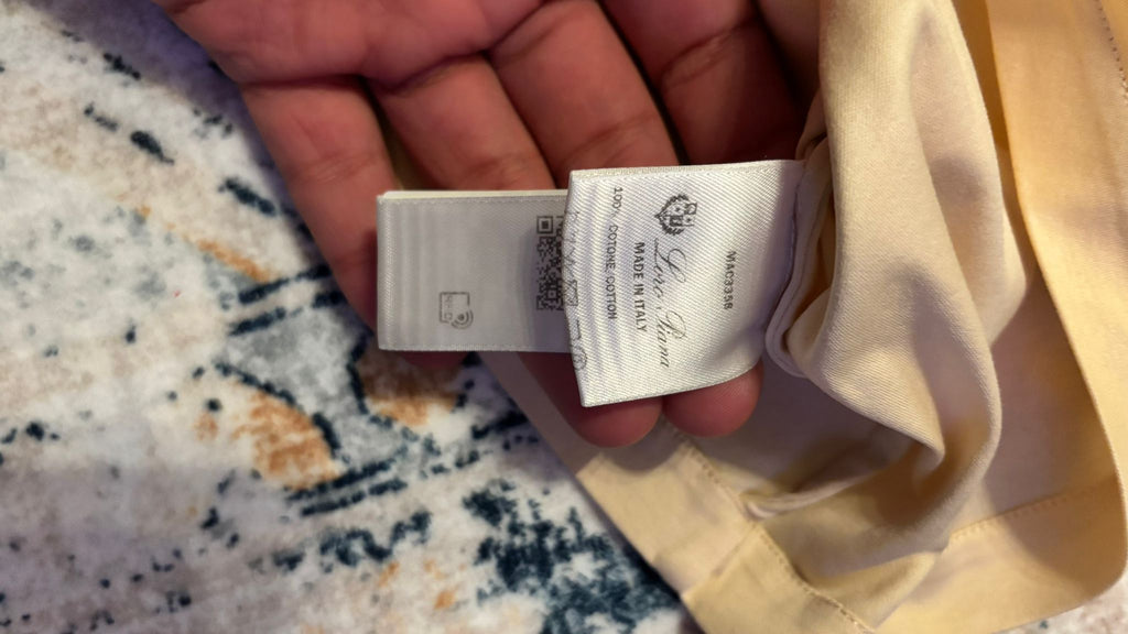 Loro Piana T-Shirt 100% Baumwolle IT 44 / EU S – Creme – Sehr Gut