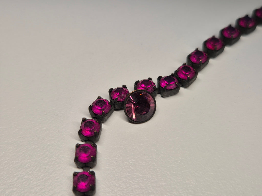 Konplott Halskette, lila Swarovski Kristalle, verstellbar, Vintage-Look, sehr gut