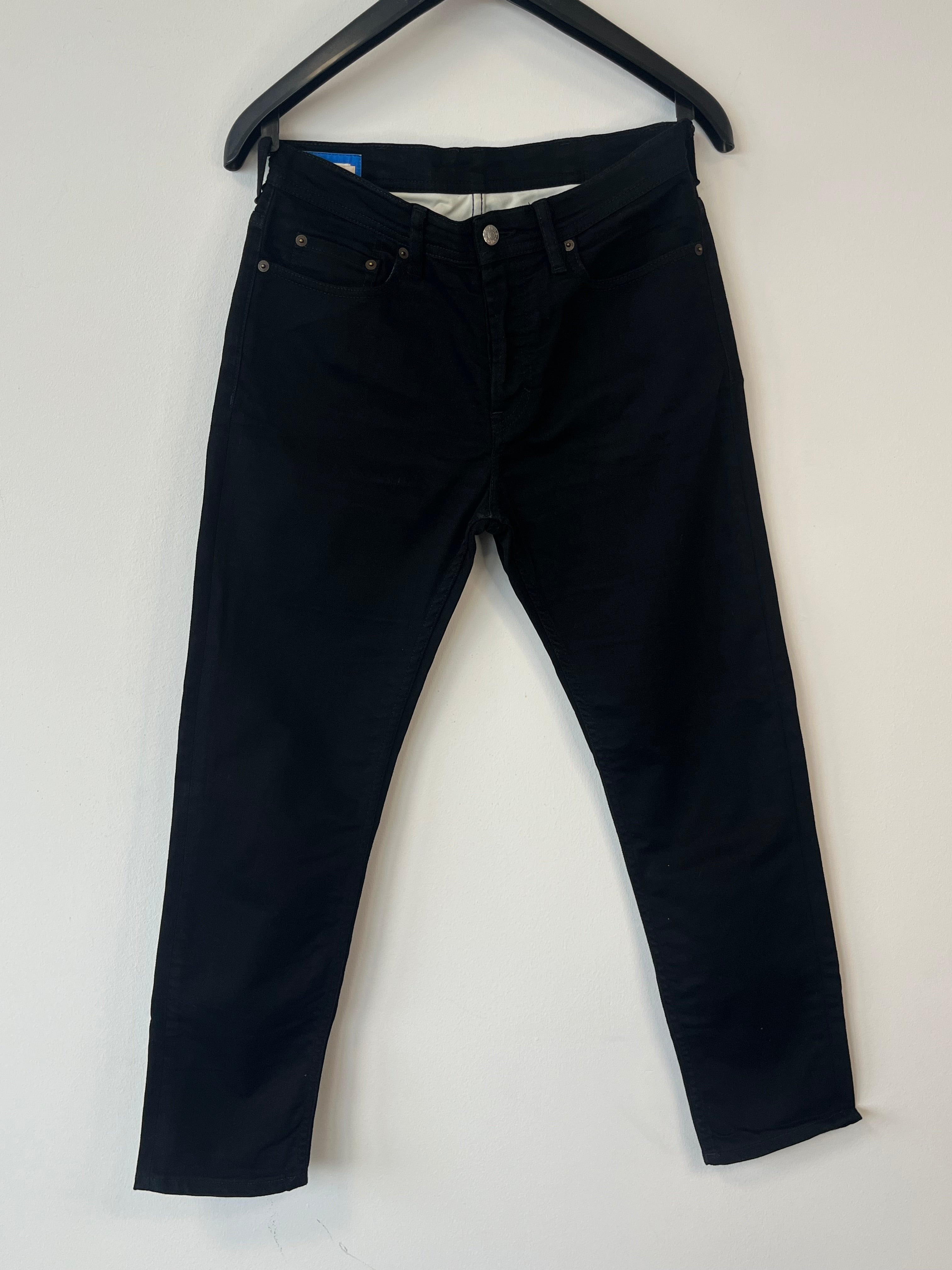 Acne Studios Blå Konst River Stay Black Jeans W29 L32 Schwarz, guter Zustand